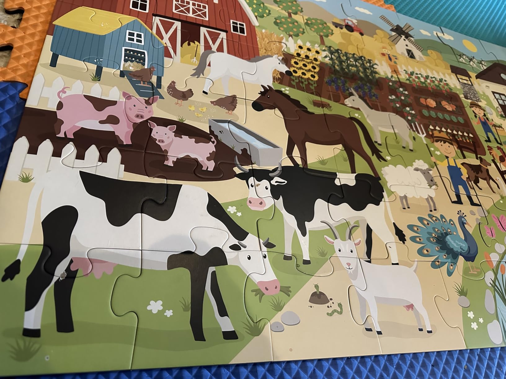 BONNYCO Giant Floor Puzzles for Kids of Jungle Animals with 48 Large Pieces. Safari Jumbo Puzzle 36.2 x 24.4 in, Gifts for Boys and Girls, Educational Kids Toys Ages 2-8 customer photo 2