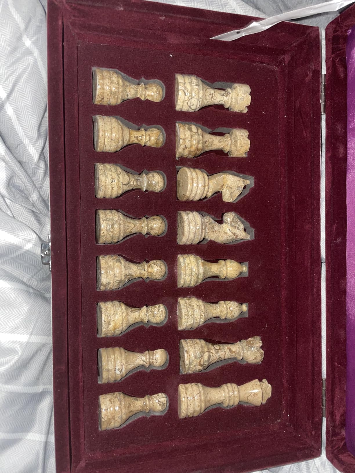 Handcrafted Premium Marble Chess Pieces Set Elegant 32-Piece Replacement for 12-15 Inch Chess Boards with Storage Box (Black and White) customer photo 2