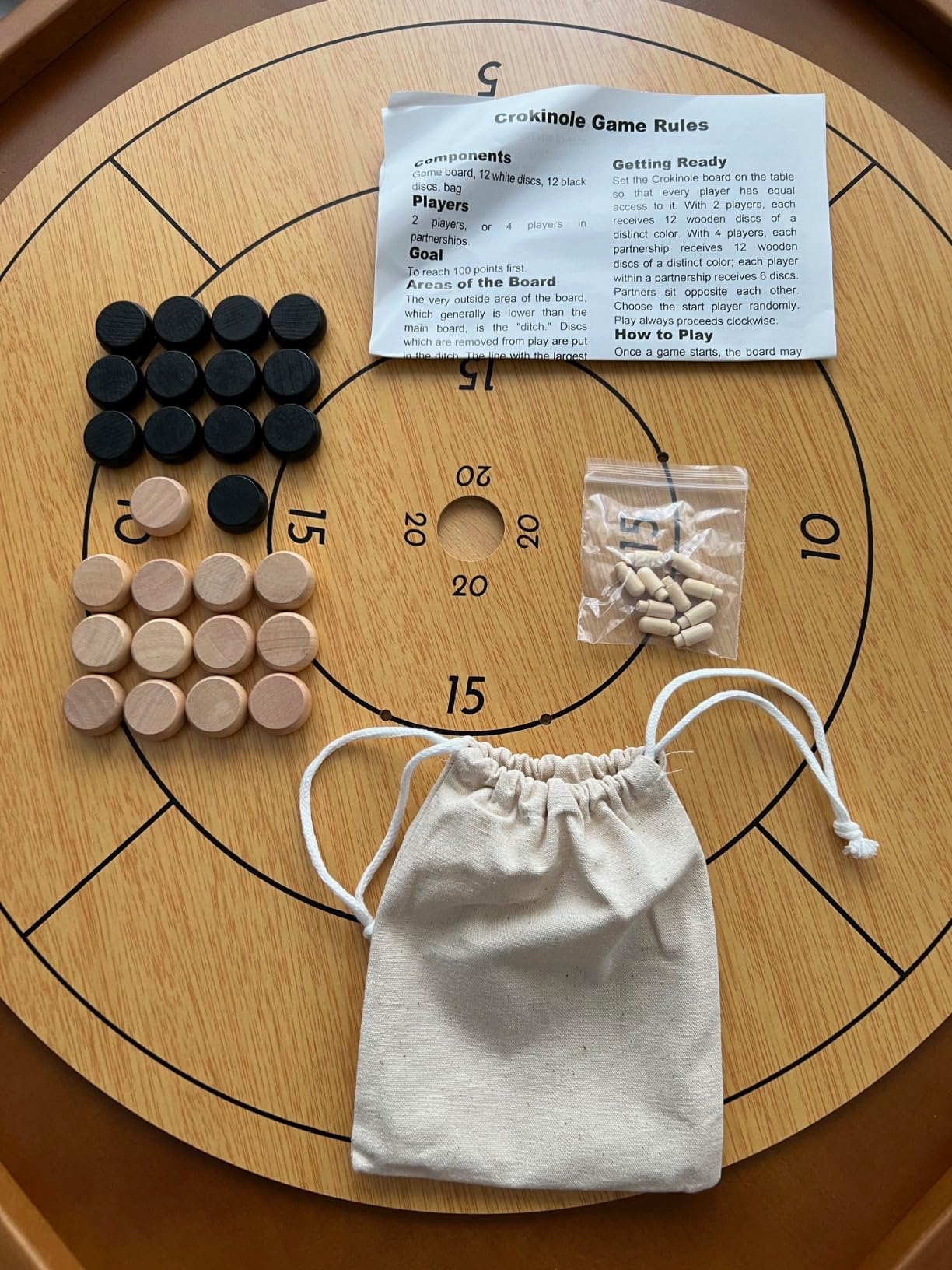 30 Inch Tournament Crokinole Board Game, Official Crokinole & Checkers | 26