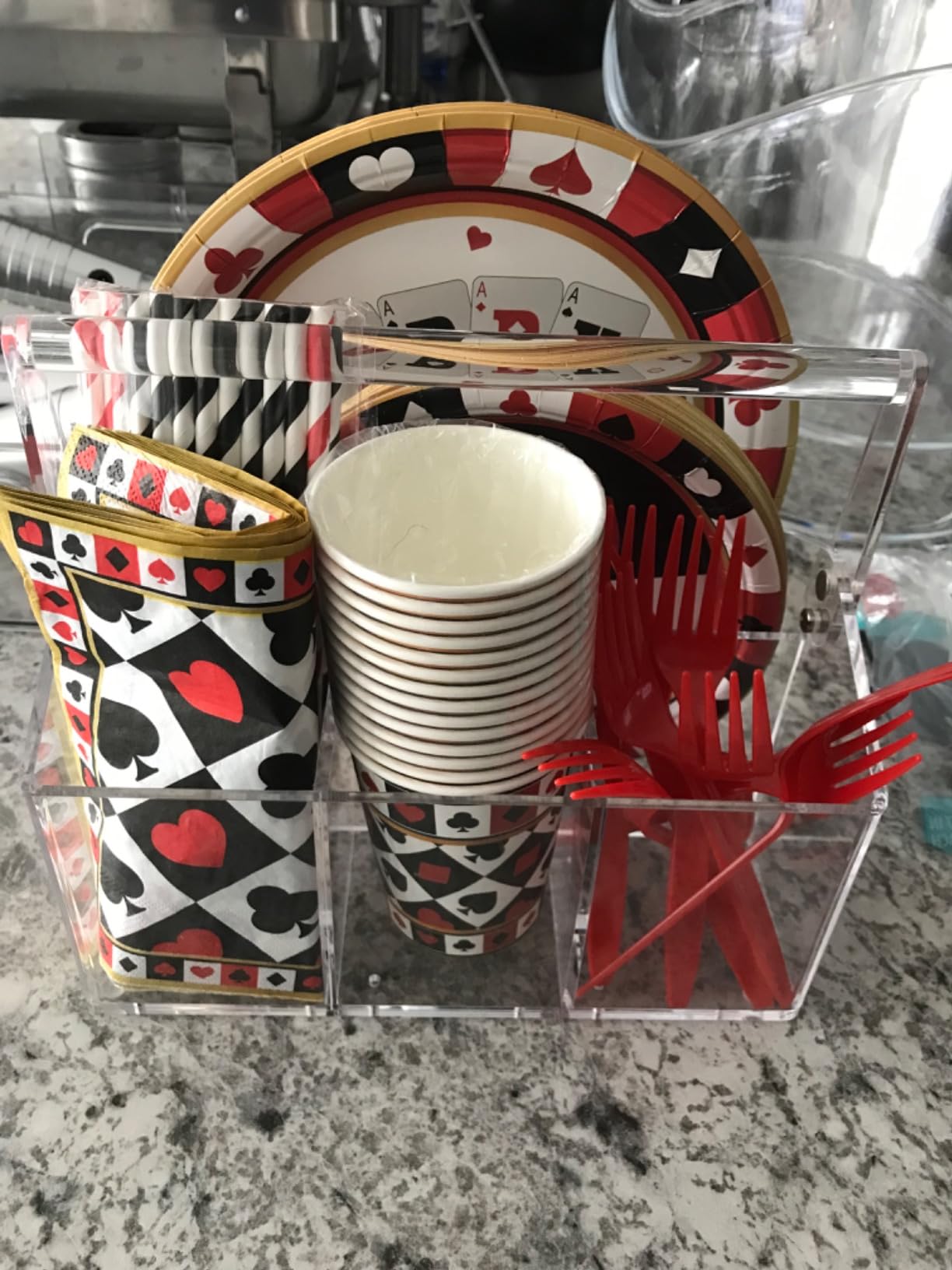 176pcs Casino Theme Party Decorations Include Casino Plates and Napkins Set, Banner, Hanging, Tablecloth, Cake Topper, Table Decor, for Casino Poker Games Night Birthday Party Decorations, Serve 25 customer photo 2