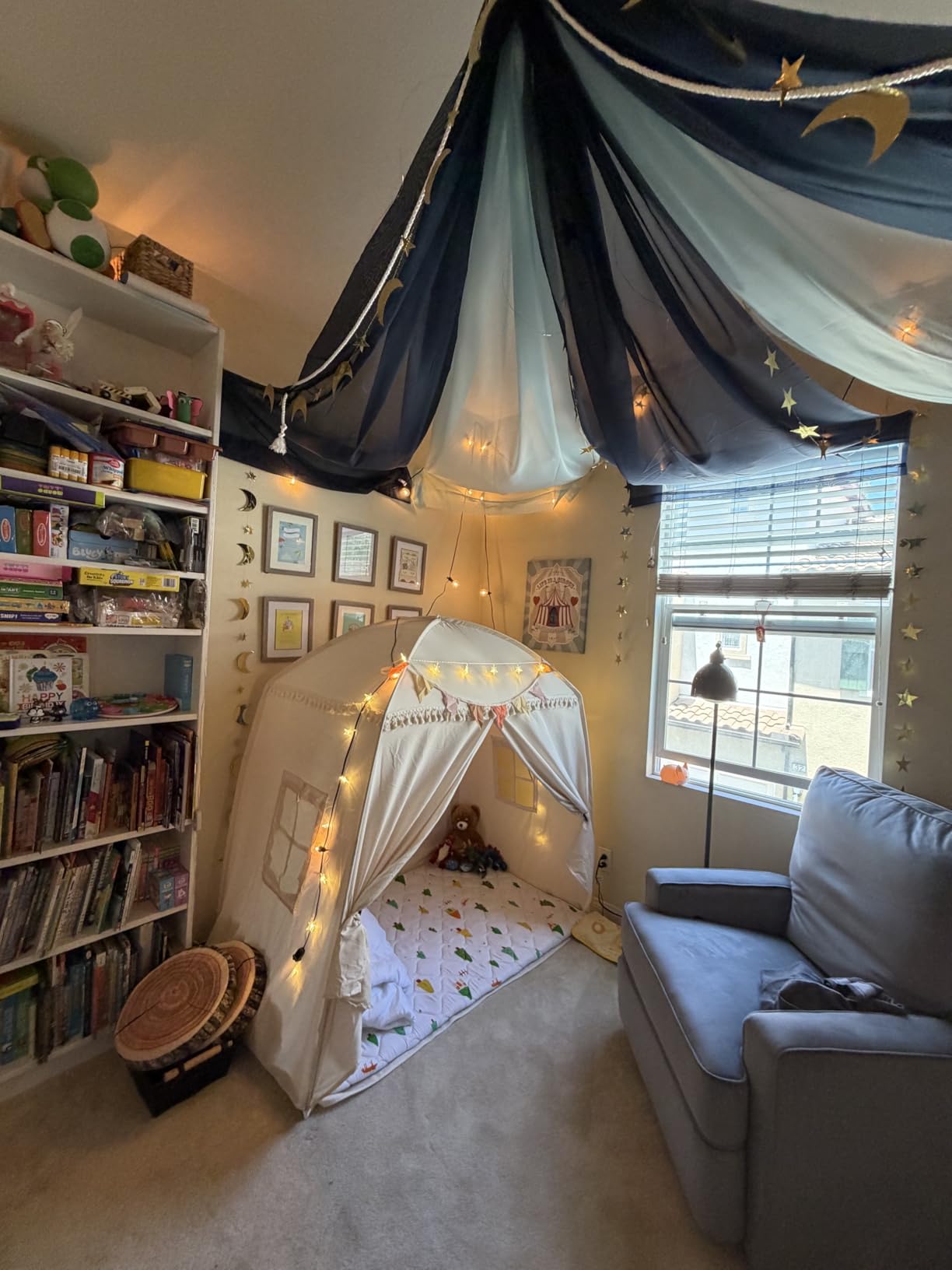Sumbababy Large Teepee Tent for Kids - Tent for Kids Indoor Kids Teepee for Boys & Girls - Playhouse Inside Canopy Bed for Playroom Gift Toys customer photo 1