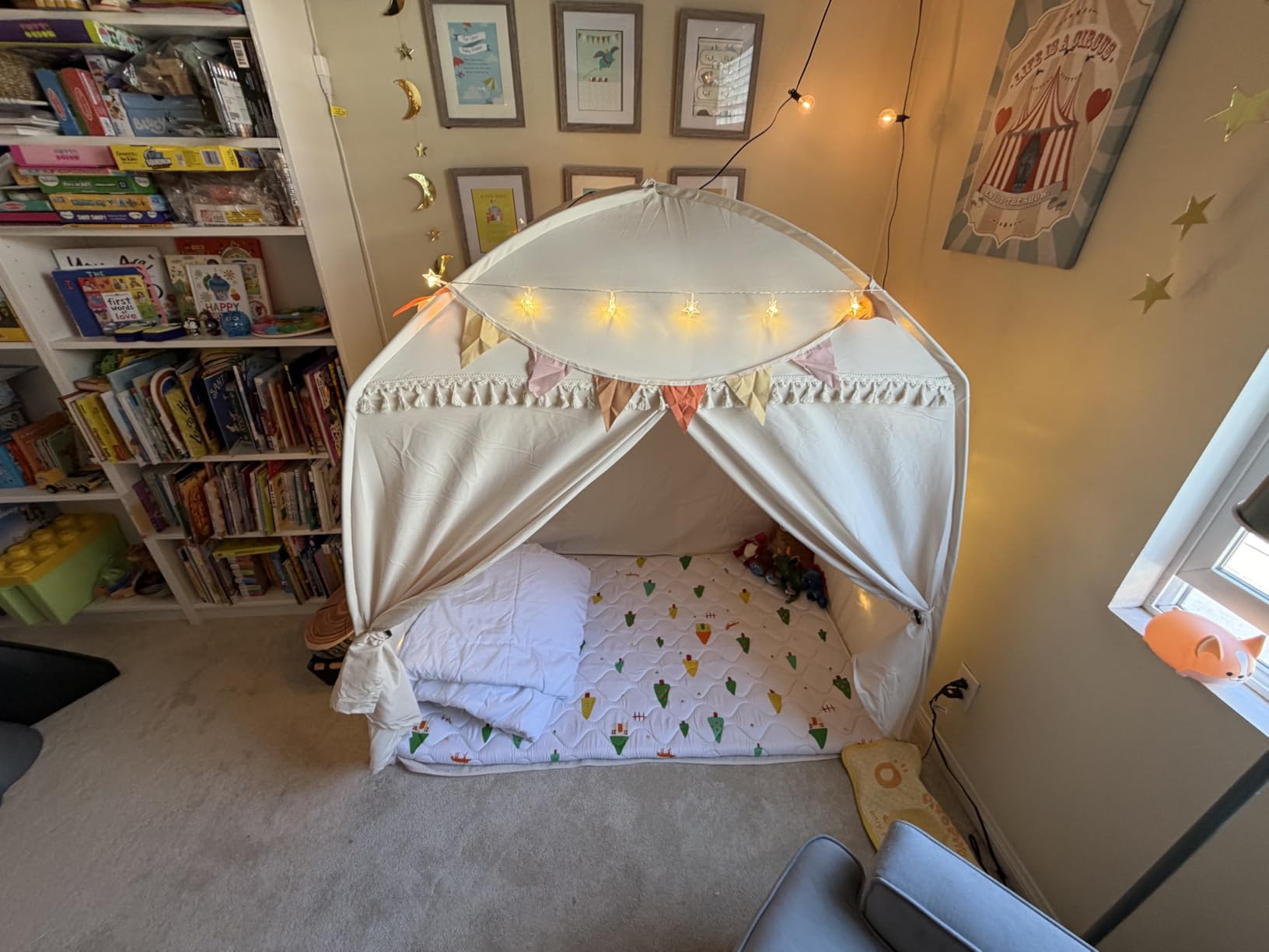 Sumbababy Large Teepee Tent for Kids - Tent for Kids Indoor Kids Teepee for Boys & Girls - Playhouse Inside Canopy Bed for Playroom Gift Toys customer photo 2
