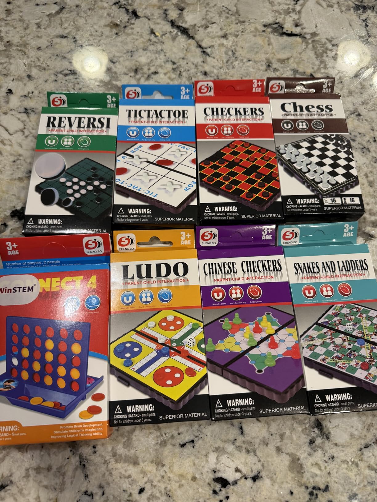 8-in-1 Mini Travel Board Games Set, Magnetic Checkers Game with Folding Magnet Board, 4 in a Row Game, 5.2'' Compact Design Ideal for Family/Road Trip/Travel/Camping Party, Included Storage Bag customer photo 2