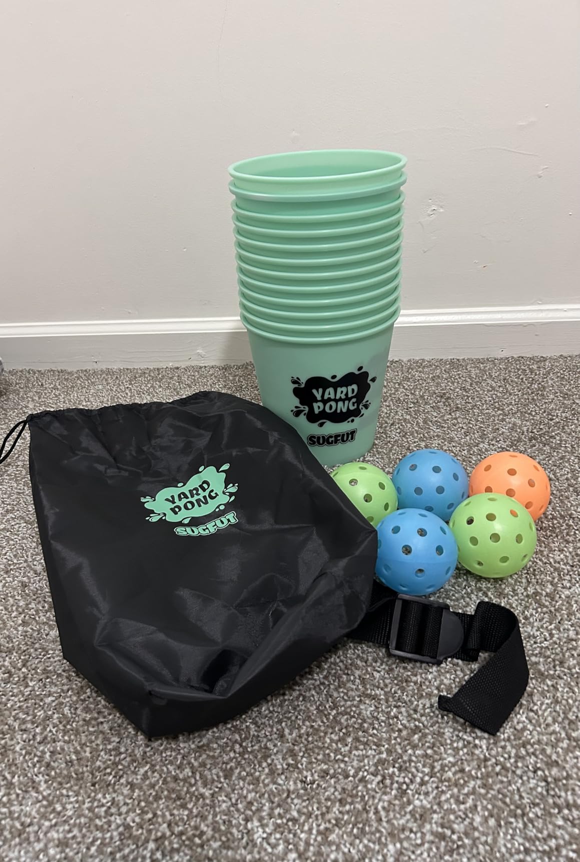 Yard Pong Outdoor Games Glow in Dark with 12 Buckets and 6 Balls, Backyard Toss Games Glow Yard Game for Adults, Family and Kids customer photo 2