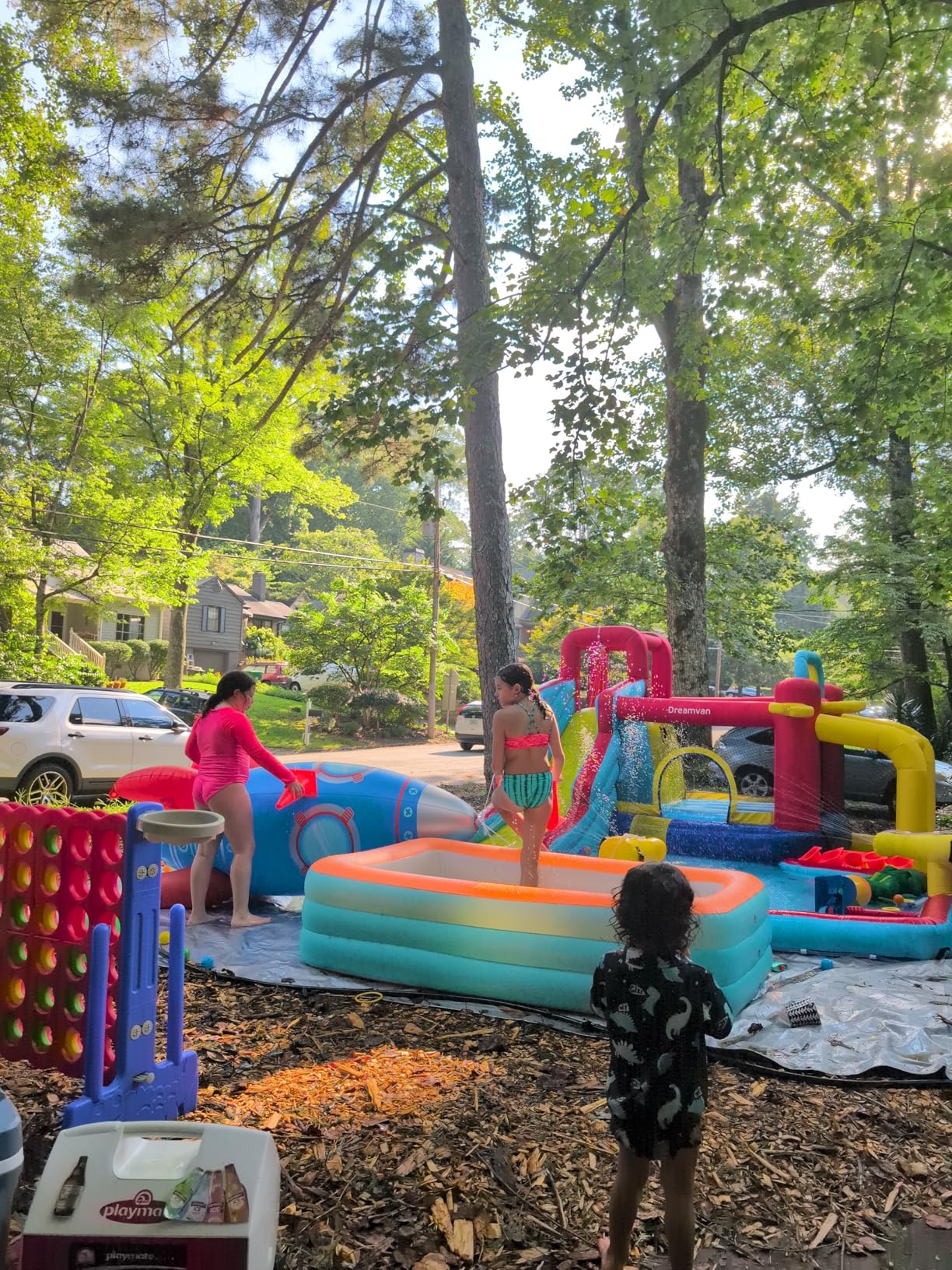 UNICOO Giant 4-in-a-Row Game with Carry Bag, 3-in-1 Jumbo 4-to-Score Outdoor Yard Game with Basketball Hoop, Ring Toss, Quick-Release Slider, 42 Rings, Family Party Game for Kids & Adults customer photo 2