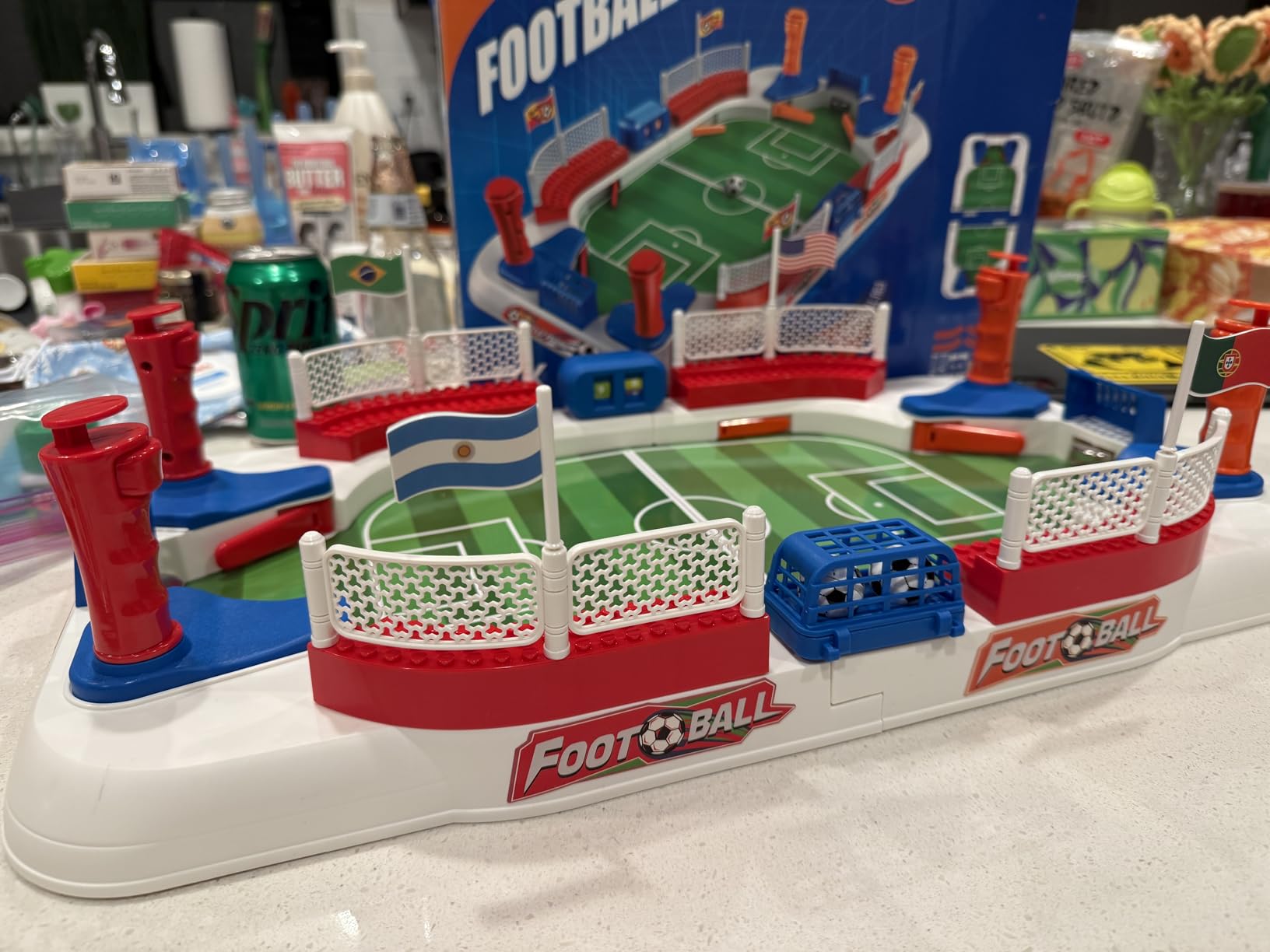 Mini Foosball Table Game for Kids Soccer Game Set Gifts Boys Toy Football Games Board for Indoor Sports Game Room Pinball Interactive Birthday Gift Toys for 3 4 5 6 7 8-12 Year Old Family Gatherings customer photo 1