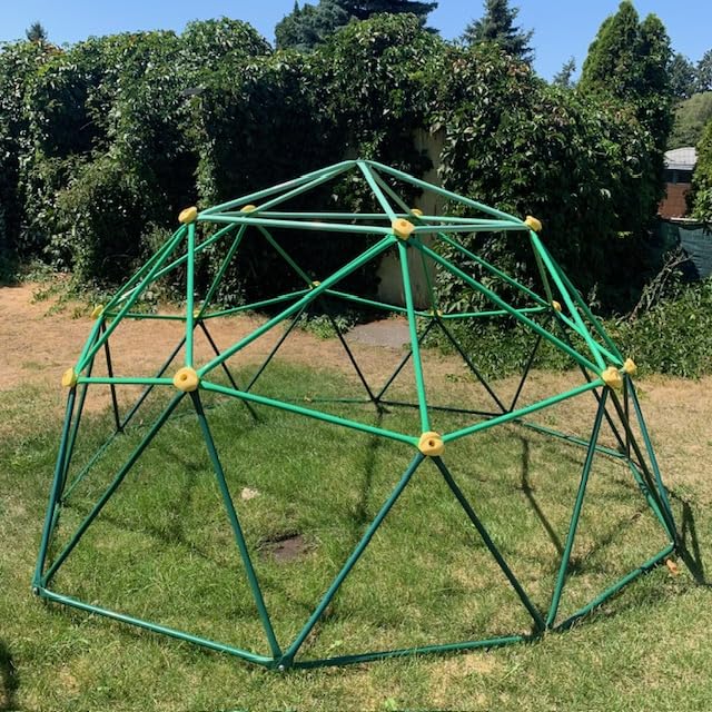 6 in 1 Indoor Playground, Metal Jungle Gym with Climbing Wall, Slide, Monkey Bars, Rope Ladders and Two Swings, Playset for Kids Ages 3-12 customer photo 1