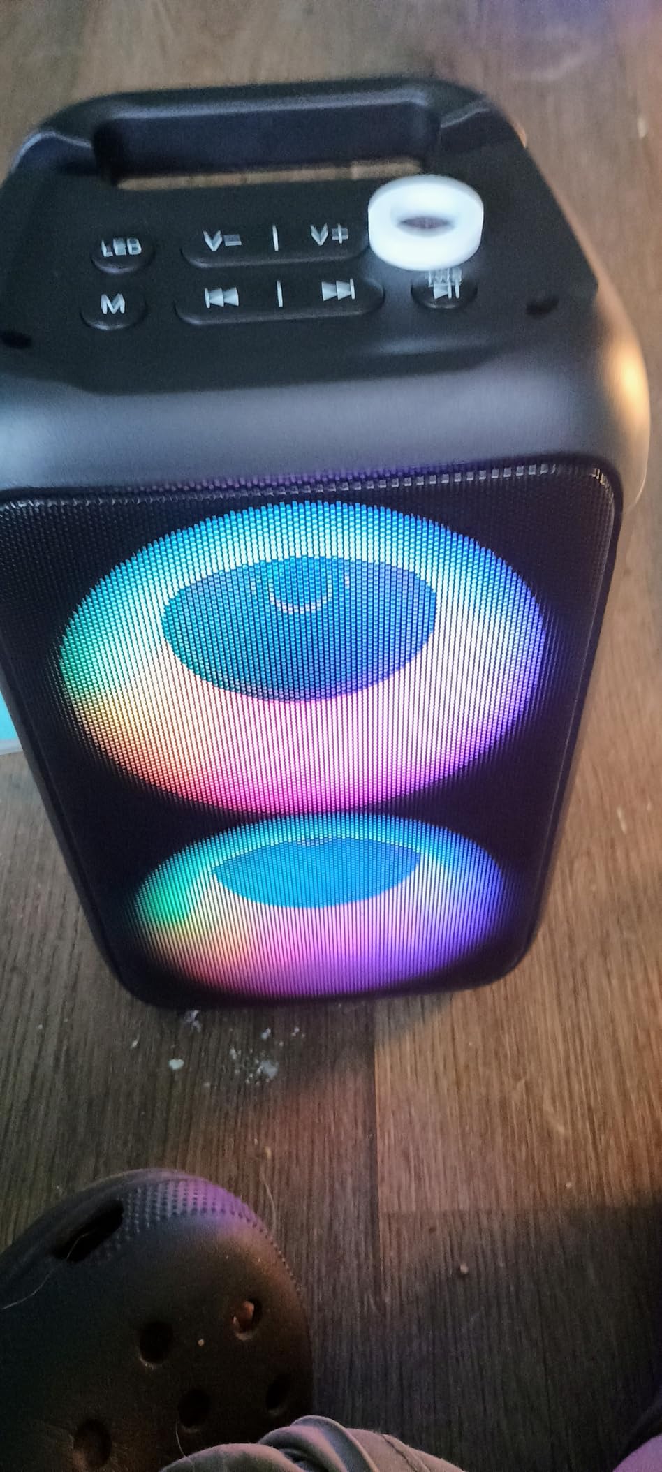 Bluetooth Speaker with 2 Wireless Microphones - Big Party Speaker for Adults Kids Karaoke with Lights, Portable Rechargeable Floorstanding Speakers customer photo 1