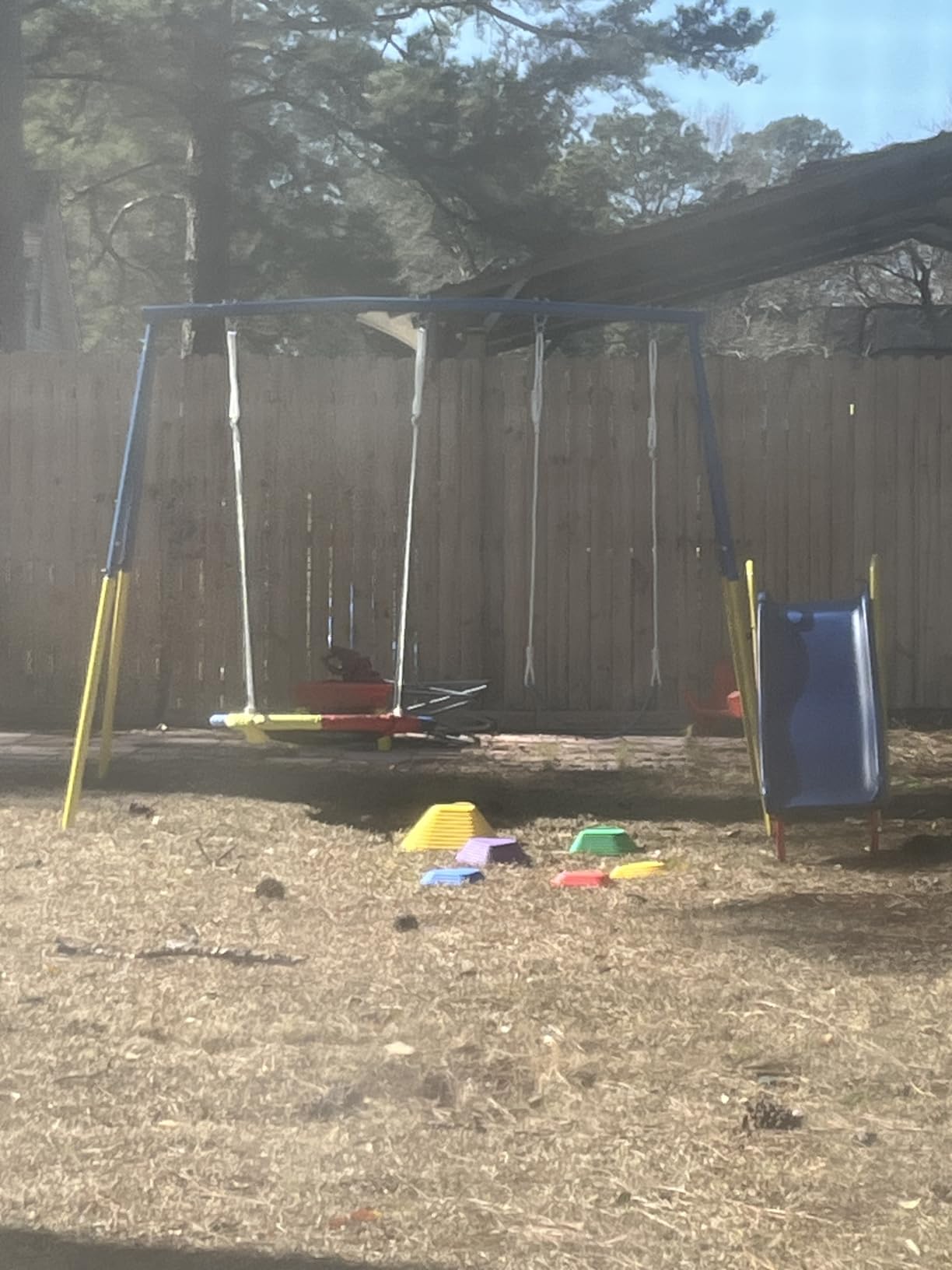 Swing Set for Backyard with Stand, Swing Heavy Duty 440lbs Metal Outdoor Swing Stand, Contain 1 Saucer 32