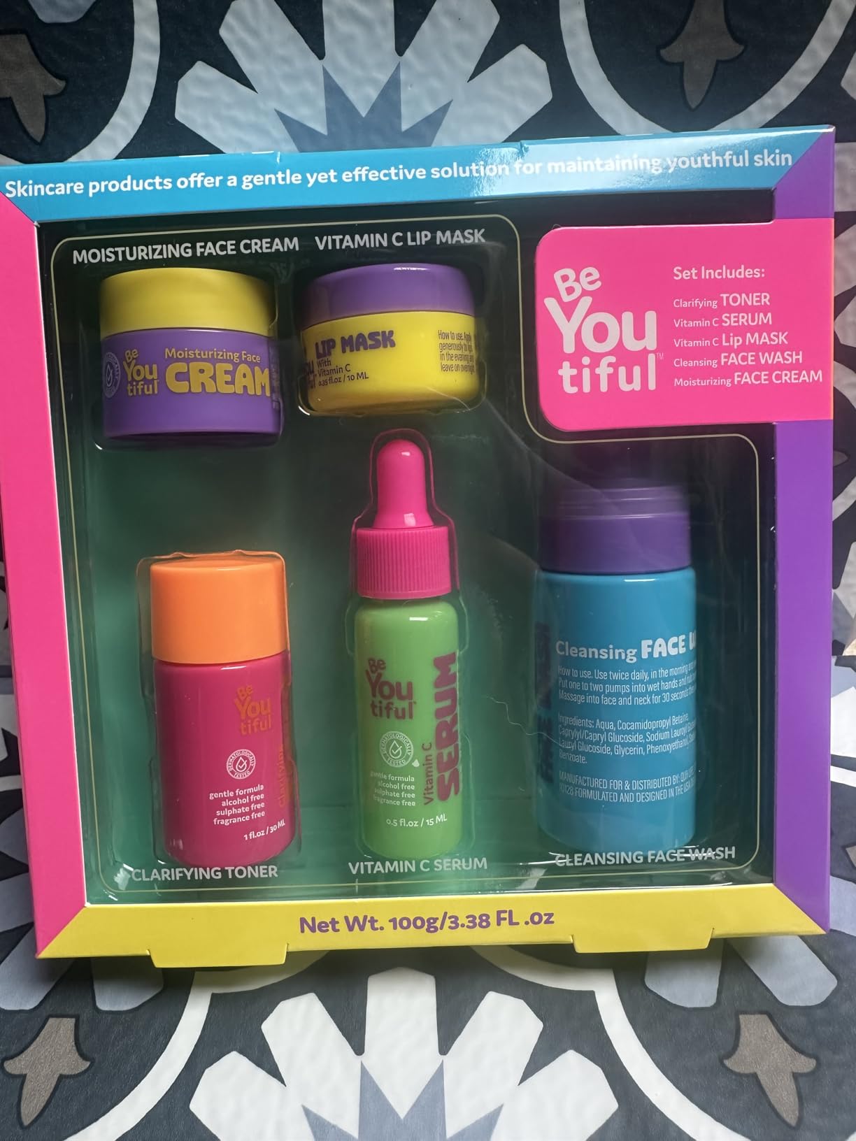 BeYoutiful Skin Care Gift Set for Teens, BFF Regimen 5-Piece Kit for Sleepovers & Kids Skincare, Toner, Face Wash, Serum, Moisturizer Lotion & Lip Mask, Vegan, Cruelty-Free customer photo 2