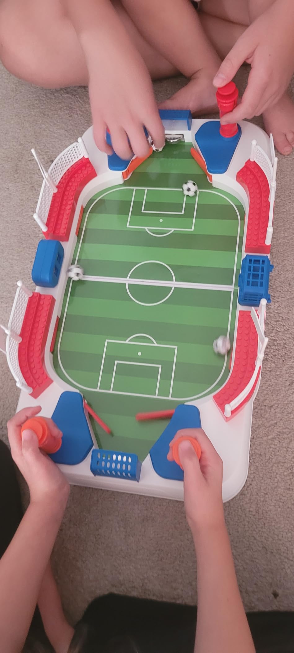 Mini Foosball Table Soccer Board Games for Kids Adults Indoor Table Games with Dual Flipper Controls High Fences Pinball Machine Soccer Toy Birthday for Boys Age 6 7 8-12 customer photo 1