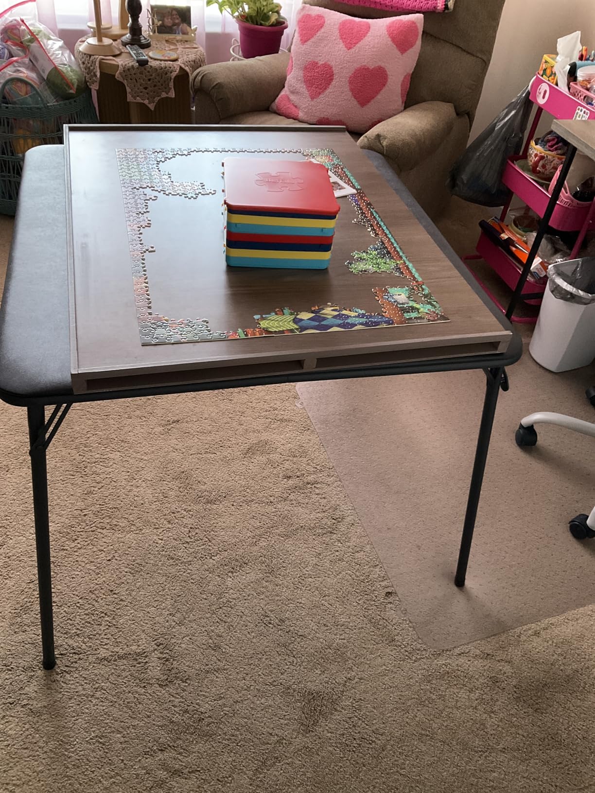 FurnitureR Folding Card Table and Chairs Set of 4, 5-Piece Foldable Dining Table Set, Space Saving Small Table and Chairs for Apartment, Game Room, Indoor Use, No Assembly Required customer photo 2