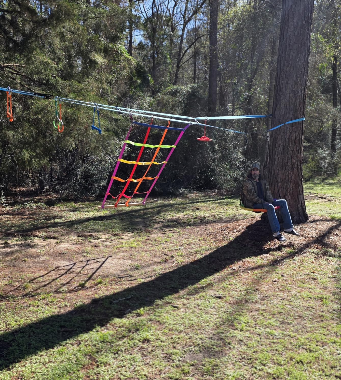 Hapfan 60 FT Ninja Warrior Obstacle Course Swing Set for Kids with Weather-Proof Accessories, Outdoor Playset with Monkey Bars for Backyard customer photo 2