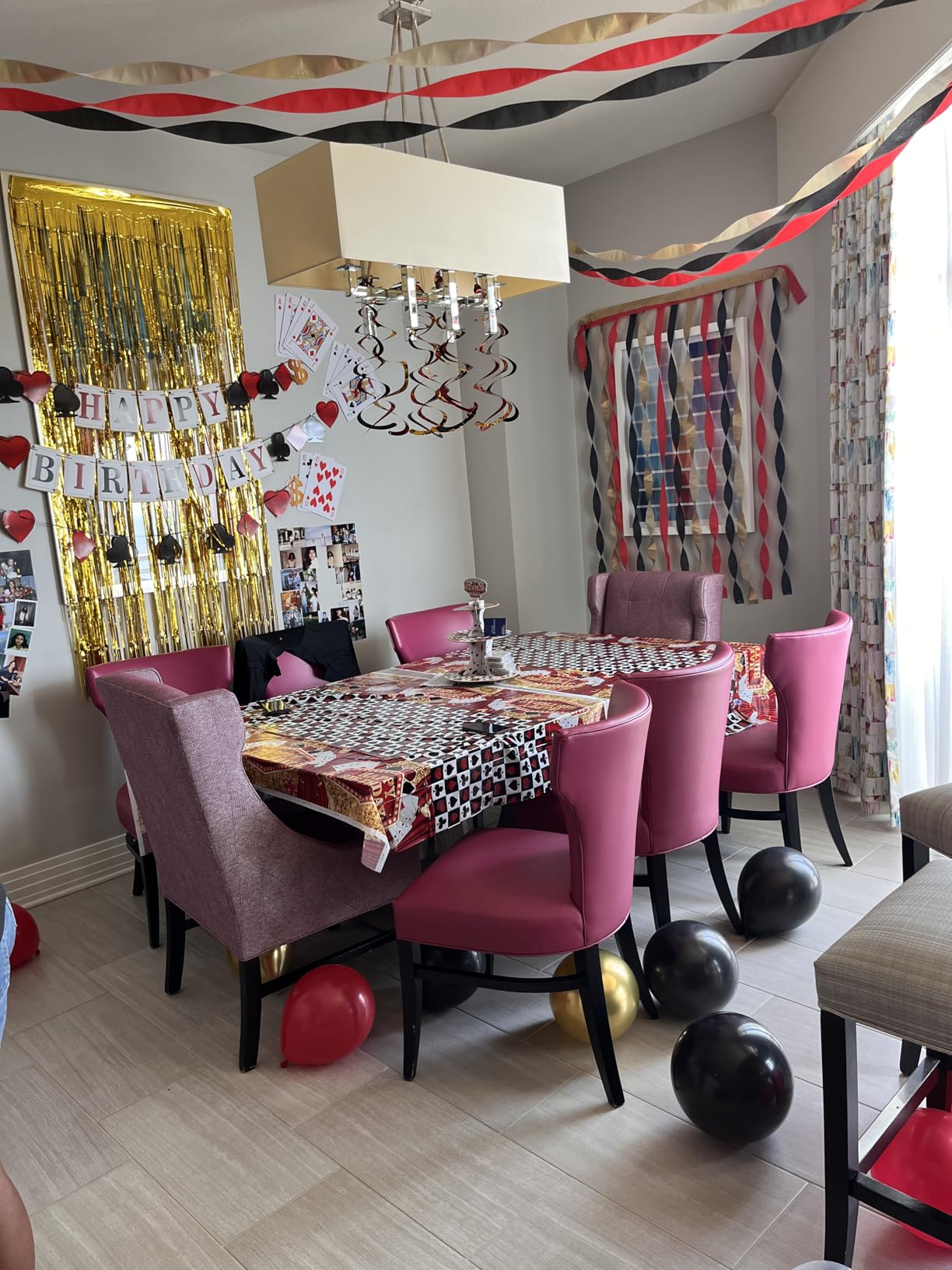 337Pcs Vegas Themed Party Decorations Serves 25, Casino Theme Party Supplies with Banner, Dice Boxes, Cupcake Stand, Photo Booth Props and Balloons for Poker Party Decorations and Game Night customer photo 2