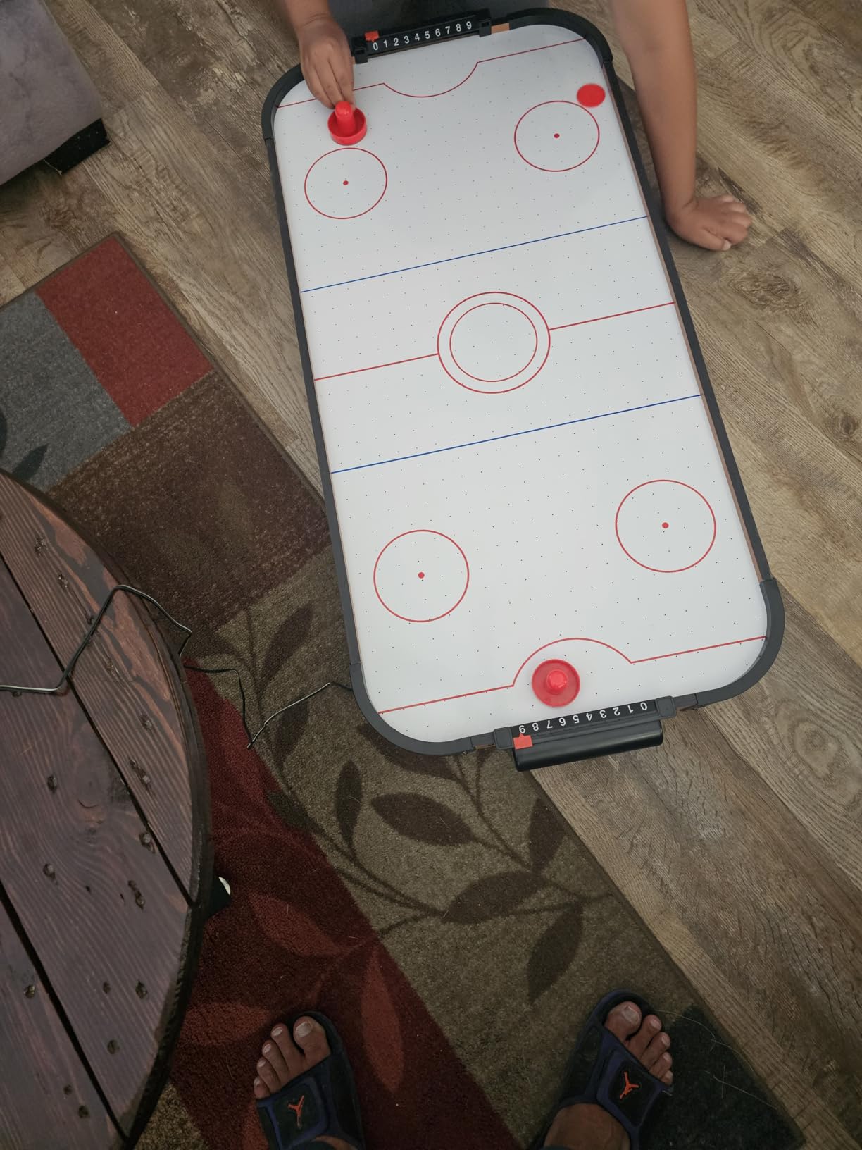 TALLO Sport Table Top Air Hockey Table for Beginners and Adults- Includes 2 Strikers and 2 Air Hockey Pucks - Powerful Air - Great for Playing on The Floor, Tabletop, Living Room customer photo 1