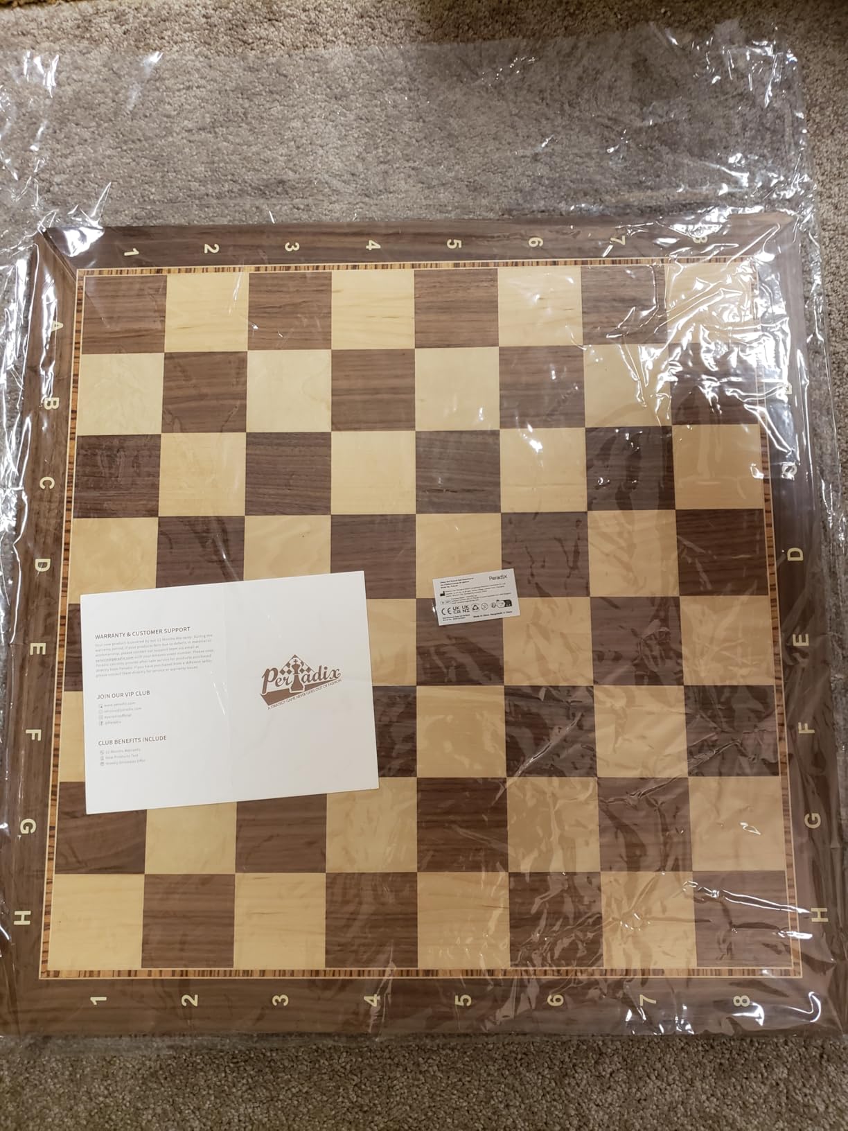 Peradix Wooden Chess Board 18.89 Inch Professional Tournament Chessboard with Storage Bag, Premium Luxury Board Game for Adults, Kids and Family Game Night & Gift Packages, Board Only No Pieces customer photo 1