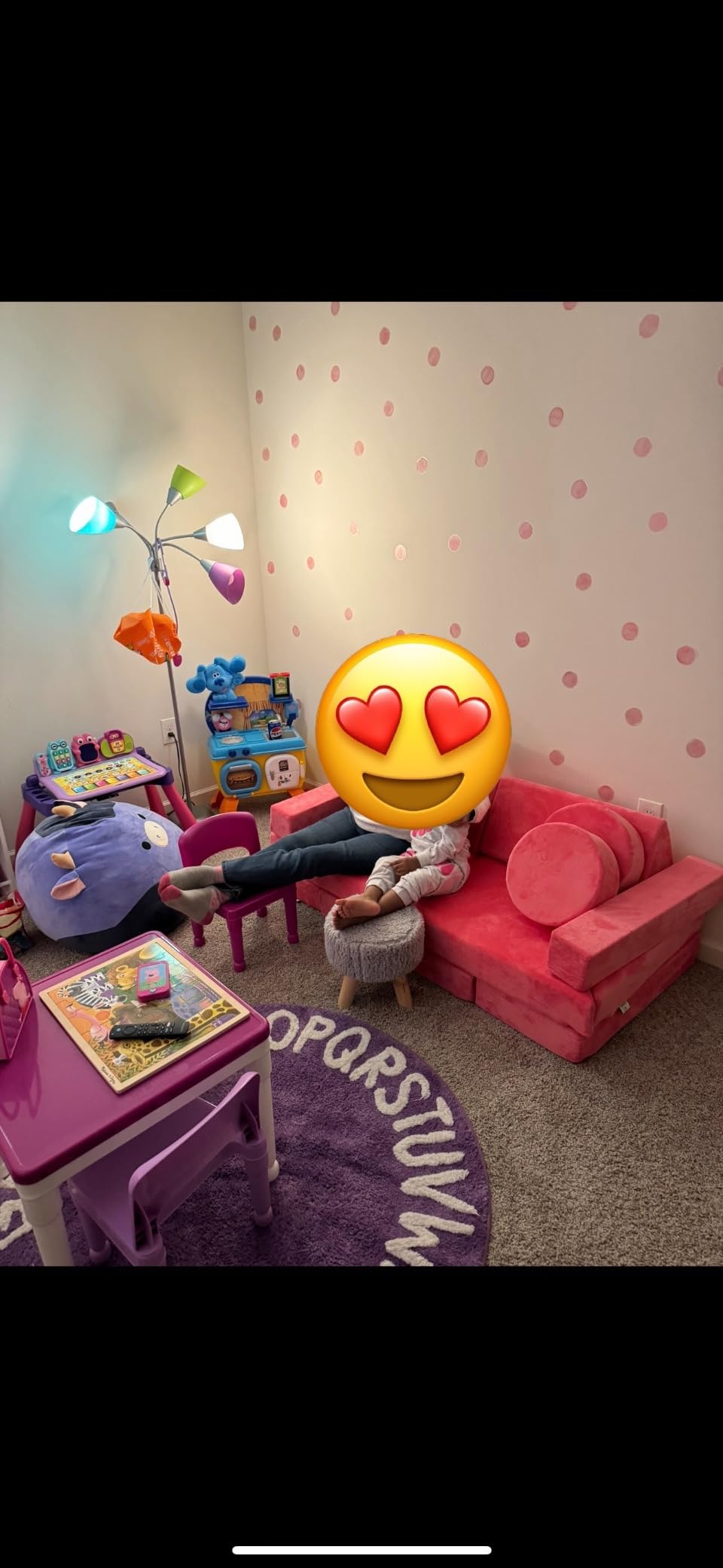 Contour Comfort Kids Couch 14 PC Modular Kids Play Couch Set - Convertible Sofa with Soft Foam Sofa Cushions | Fort Kid Play Room Furniture, Grey customer photo 2