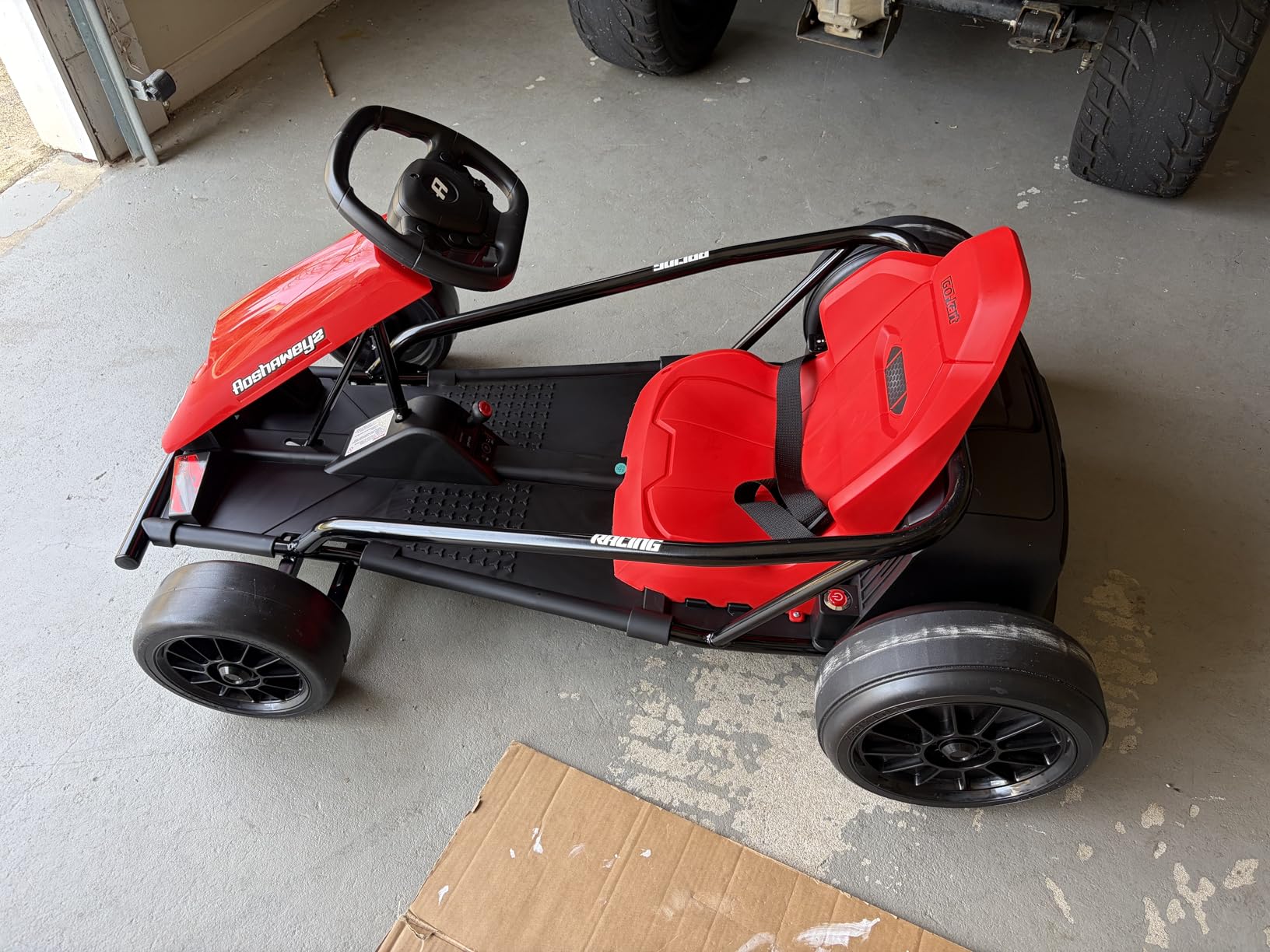 Electric Drift Go Kart for Kids 8-12, 24V Battery, 360W Motor, Reinforced Wear-Proof Rear Wheels, 8.1MPH High Speed, 154lbs Capacity, Drift Ride On Car Toy (Red) customer photo 2