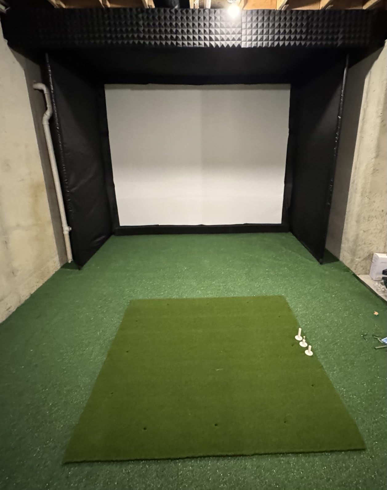 Golf Simulator Enclosure Kit with Premium HD Impact Screen, Full Safety Padding &Blackout Curtain, Home Golf Sim Setup Launch Monitors Compatible, Indoor Cage Net Golfing Accessories customer photo 1