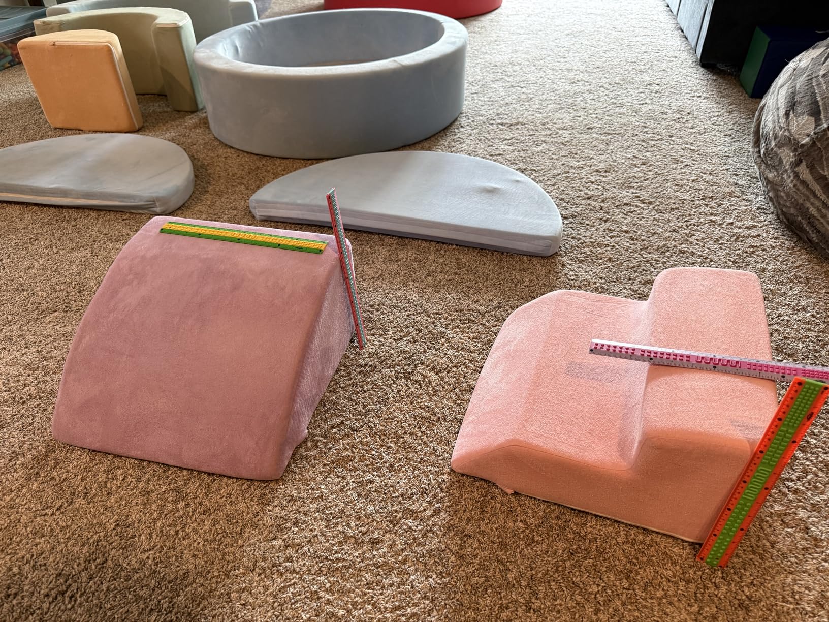 cossy Foam Climbing Blocks for Toddlers, 38 x 38in Round Ball Pit for Babies, 8pcs Toddler Climbing Toys Indoor, Soft Play Set, Baby Climbing Blocks, Ideal for Crawling & Climbing(Balls Not Included) customer photo 1