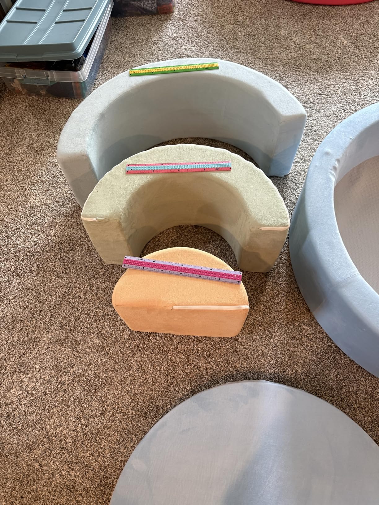 cossy Foam Climbing Blocks for Toddlers, 38 x 38in Round Ball Pit for Babies, 8pcs Toddler Climbing Toys Indoor, Soft Play Set, Baby Climbing Blocks, Ideal for Crawling & Climbing(Balls Not Included) customer photo 2