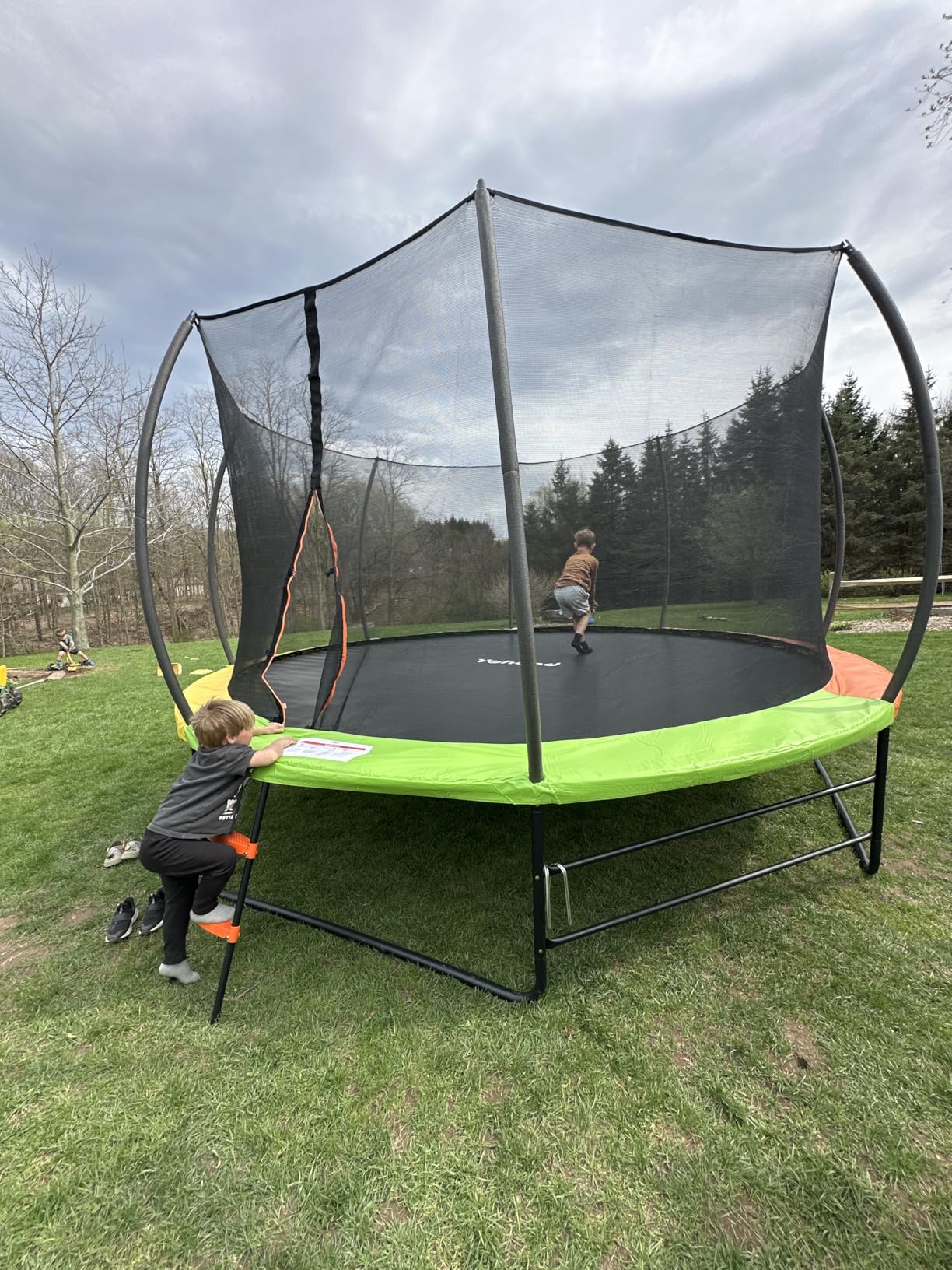 Yohood Trampoline Outdoor 12FT 14FT, Recreational Trampolines with Enclosure Net and Ladder, ASTM Approved for Kids and Adults, with Additional 8 Stabilizer Bars and Anti-Rust Coated Galvanized Frame customer photo 1