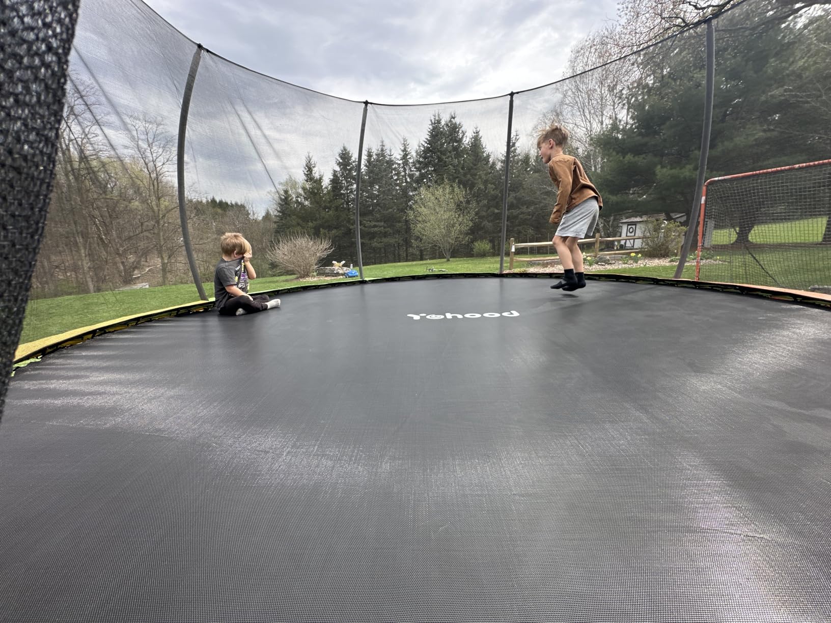 Yohood Trampoline Outdoor 12FT 14FT, Recreational Trampolines with Enclosure Net and Ladder, ASTM Approved for Kids and Adults, with Additional 8 Stabilizer Bars and Anti-Rust Coated Galvanized Frame customer photo 2