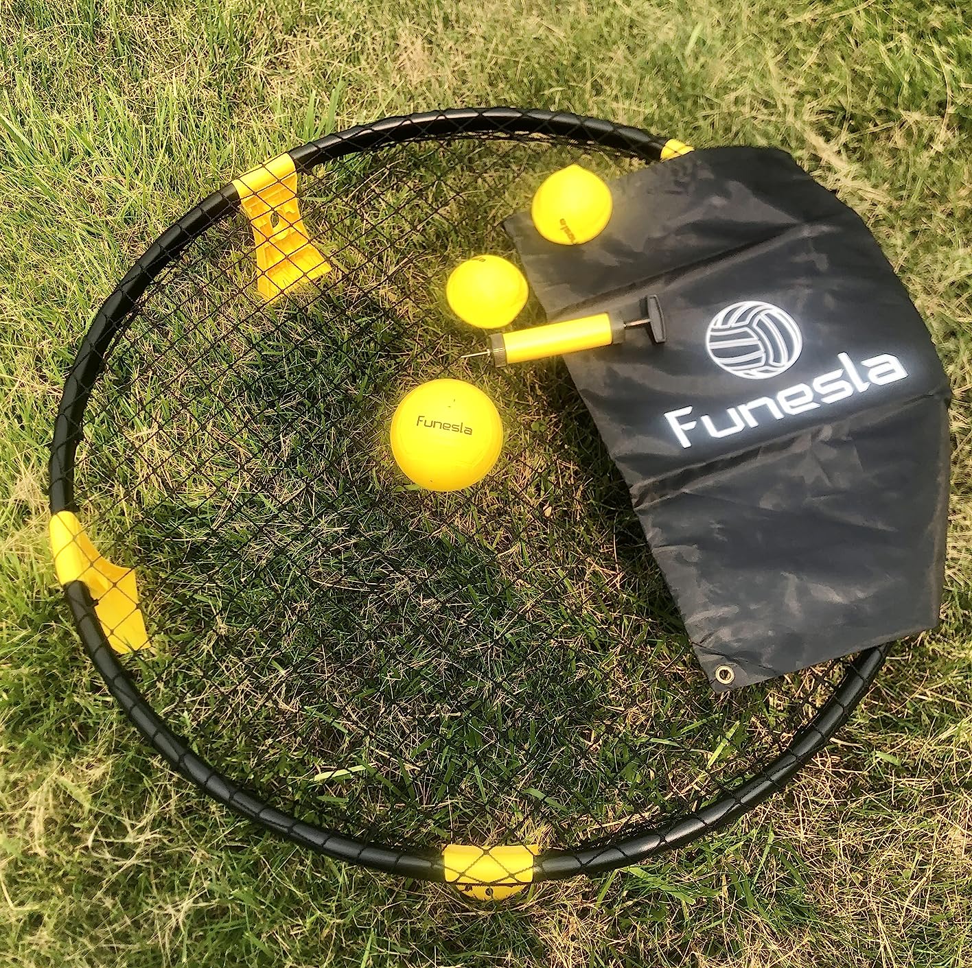 Roundnet Game Set - Outdoor Beach Volleyball Game, Quick Setup Non-Slip Ball Game with Hidden Needle Air Pump & Carry Bag for Beach Backyard Lawn, Park customer photo 2