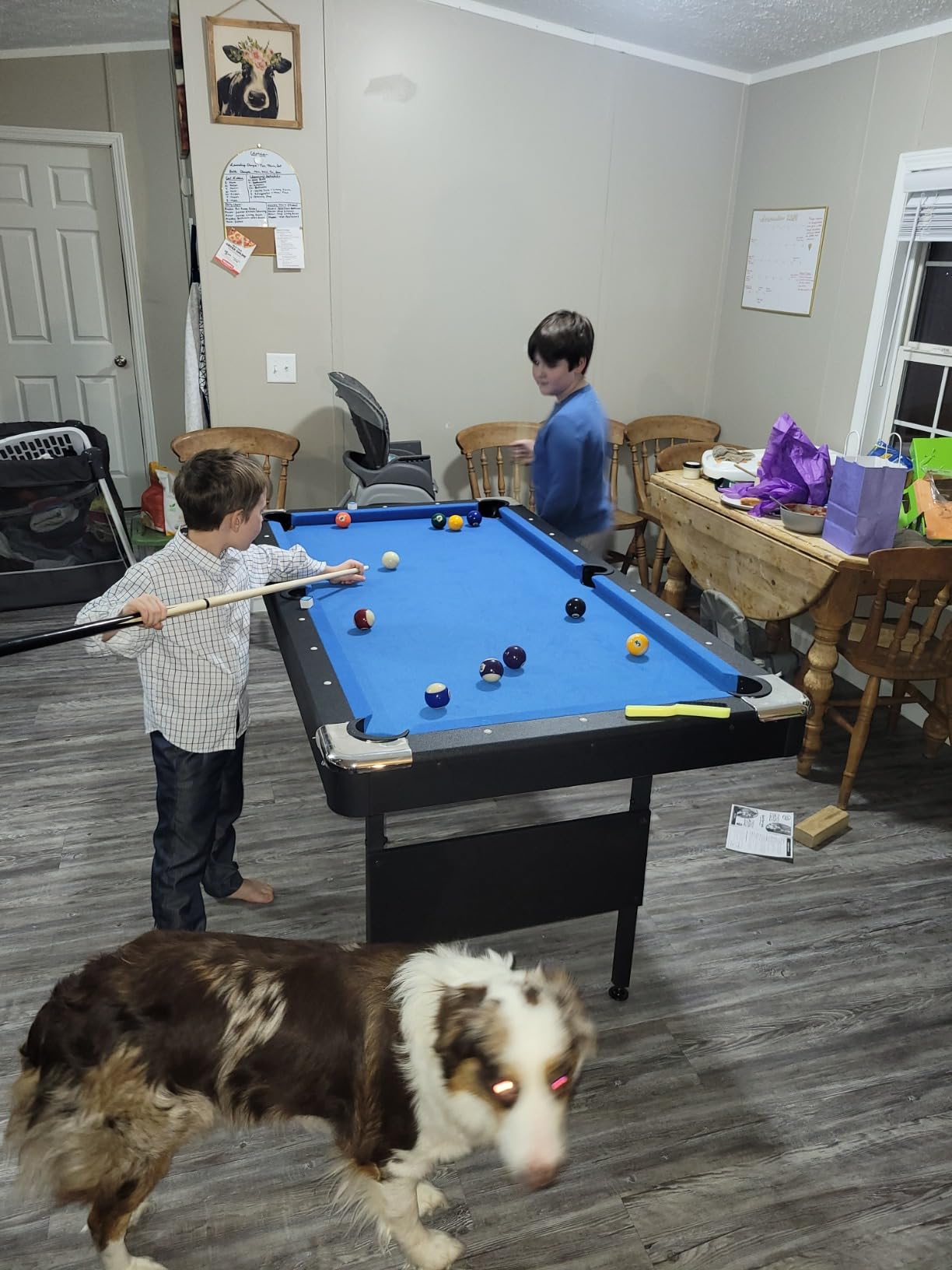 Pool Table Dining Table Combo with Ping Pong & Air Hockey Table, 7ft 4-in-1 Multi Game Table, Convertible Billiard Table for Adults Outdoor/Indoor customer photo 2