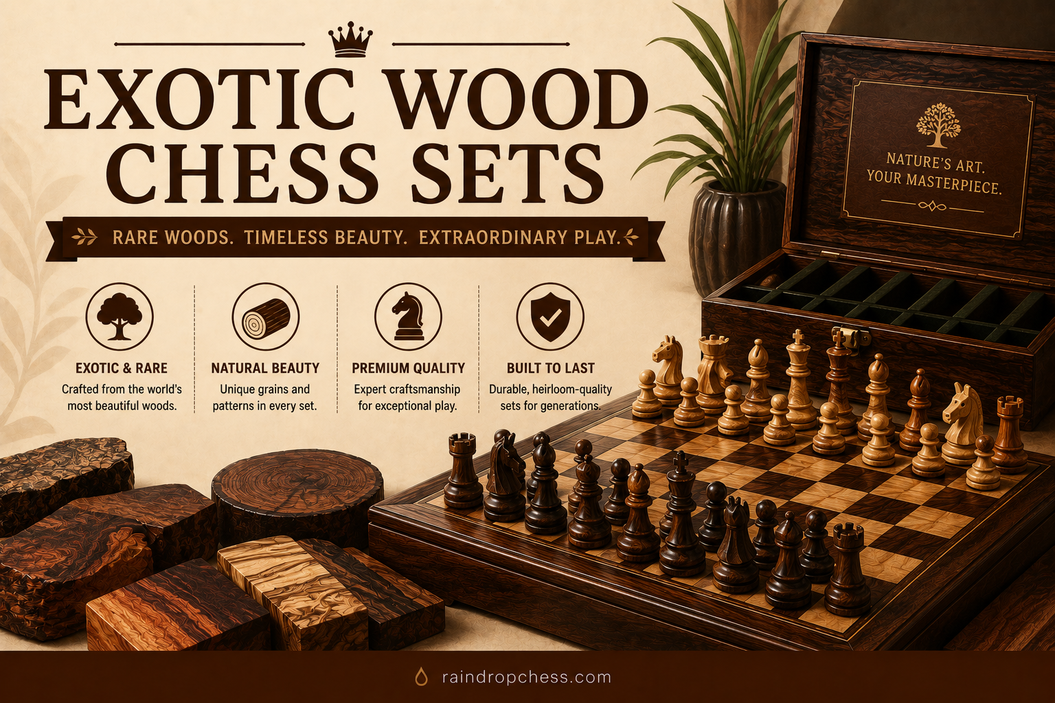 Exotic Wood Chess Sets