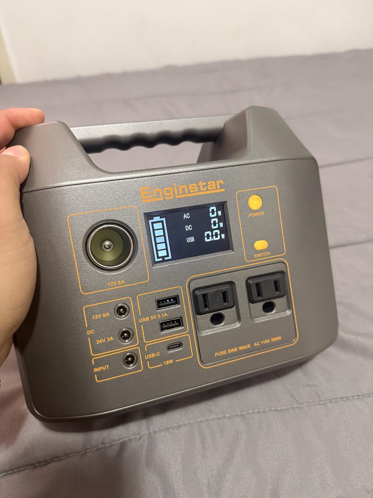 Portable Solar Generator, 300W Portable Power Station with Foldable 60W Solar Panel, 110V Pure Sine Wave 296Wh 80000mAh Lithium Battery Pack for Home Use RV Van Outdoor Camping-Panel included customer photo 1