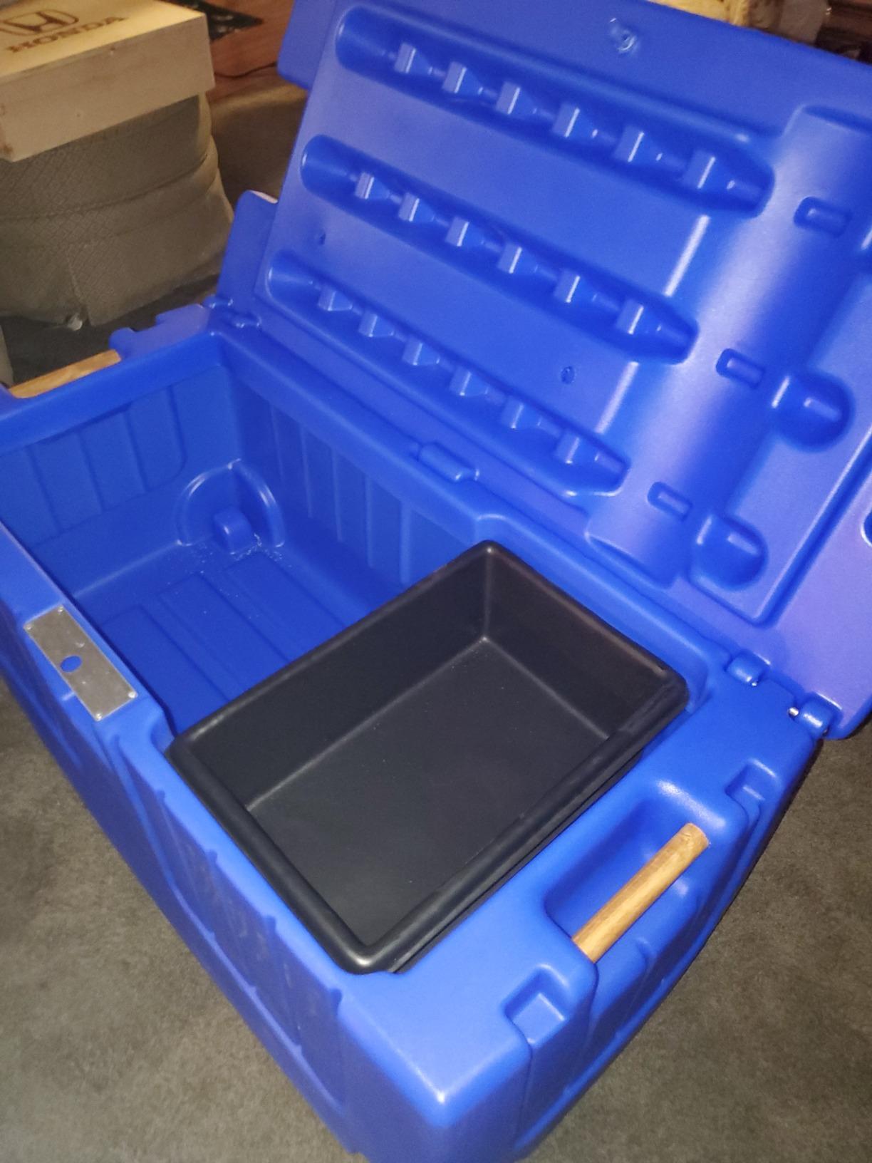 Horsemen's Pride Horse Tack Trunk with Accessory Tray, Lockable, Black | Large lockable horse tack trunk (43 x 22 x 20) with interior tray, fits saddles, made in USA customer photo 1
