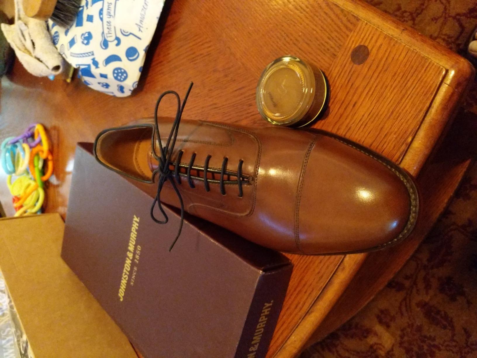 Johnston & Murphy Men's Melton Cap Toe Lace-Up Oxford Dress Shoe customer photo 2