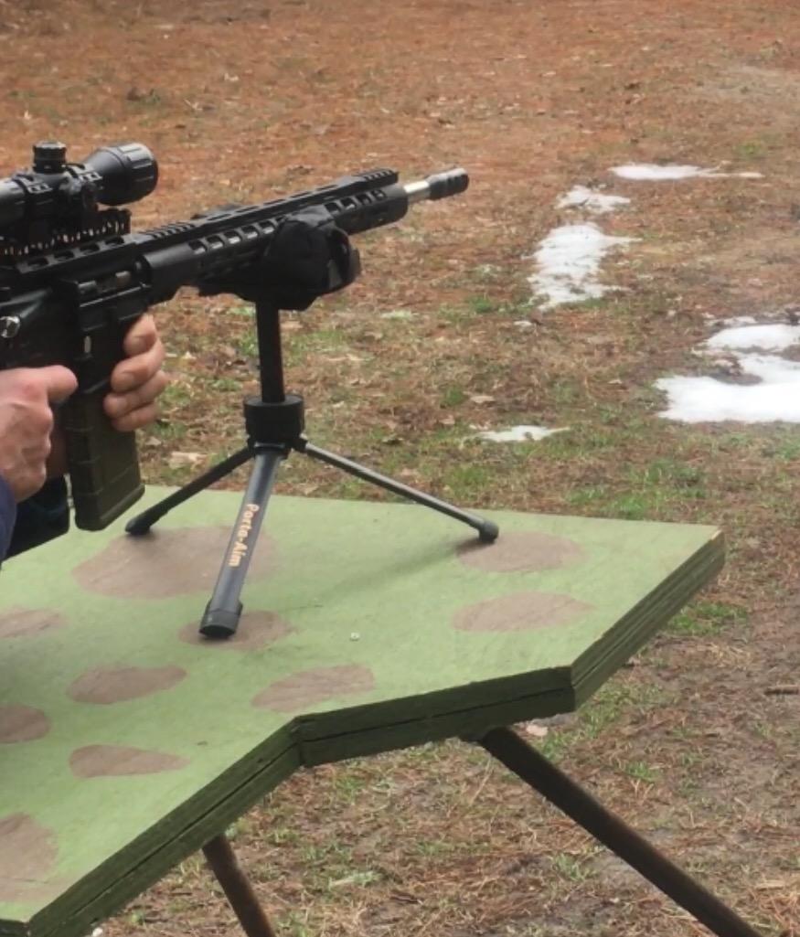 Vanguard Porta Aim Gun Rest. Compact and Portable Bench Rest. Quick Height Adjustment. Anti-Vibration Bag Rotates 360 Degrees, Black customer photo 1