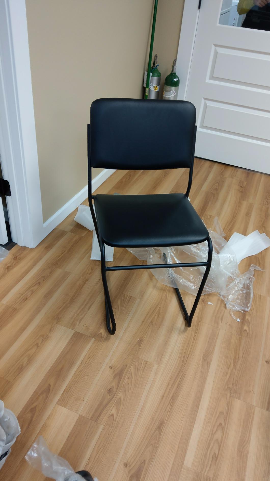 Flash Furniture HERCULES Series 500 lb. Capacity High Density Black Vinyl Stacking Chair with Sled Base customer photo 2