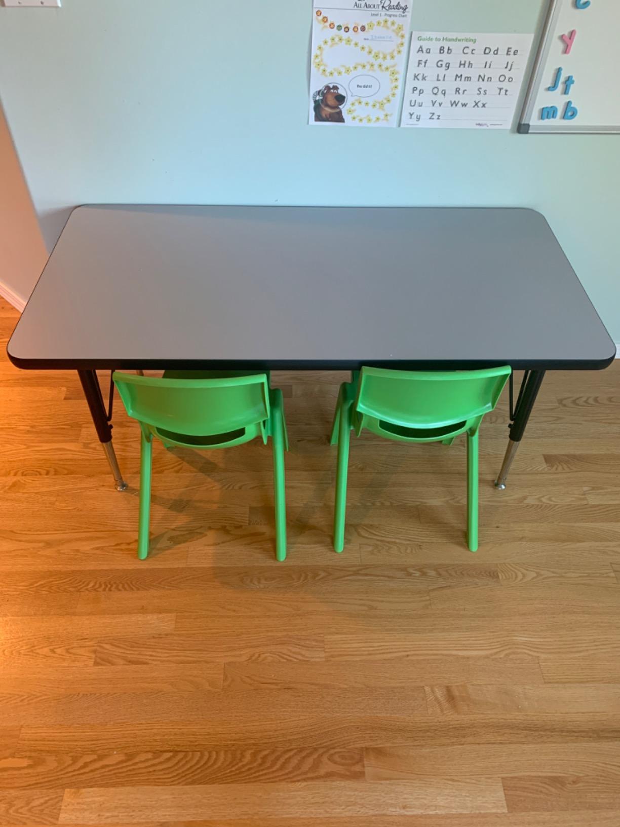 Flash Furniture 18x24 in Rectangular Activity Table, Oak | Height Adjustable, Standard Legs, Thermal Laminate customer photo 1