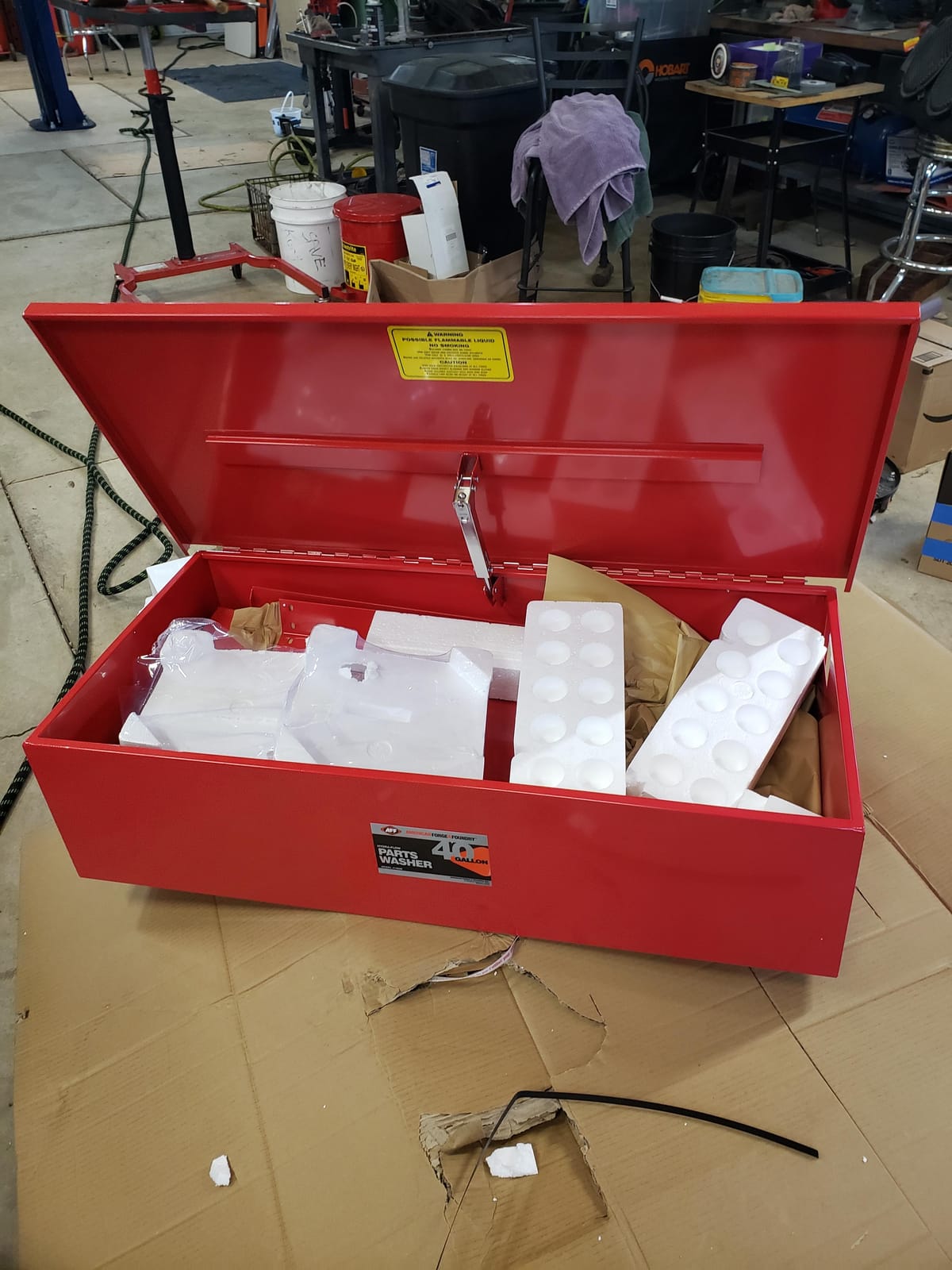 AFF 40 Gallon Parts Washer - Industrial-Duty | Clean Tools & Automotive Components - 22 Gallon Working Capacity - 50 GPH Pump Output - For Shop, Industrial or Garage Use customer photo 1