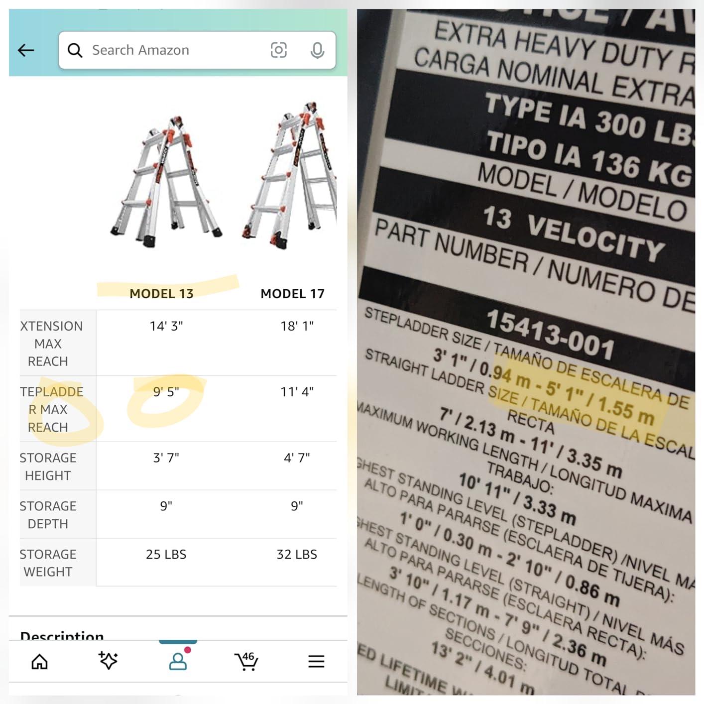 Little Giant Velocity, Aluminum Ladder, 14 ft Reach, 15413-001 | Telescoping Multi-Position Ladder with Extension, A-Frame, 90-Degree & Trestle Modes, 300 lbs. Rating customer photo 2