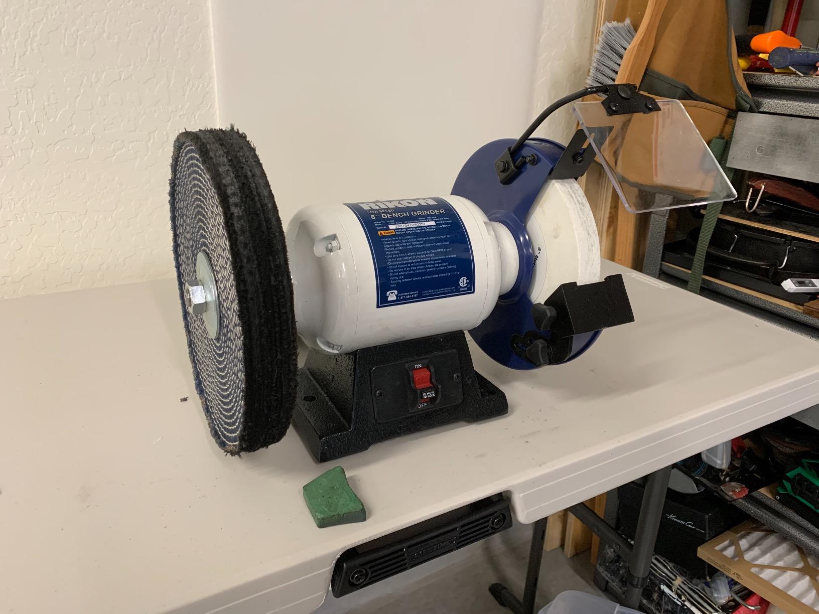 RIKON Professional Power Tools, 80-805, 8 inch Slow Speed Bench Grinder, Powerful Shop Table Tool, Perfect for Sharpening, With Anti-Vibration Rubber Feet customer photo 2