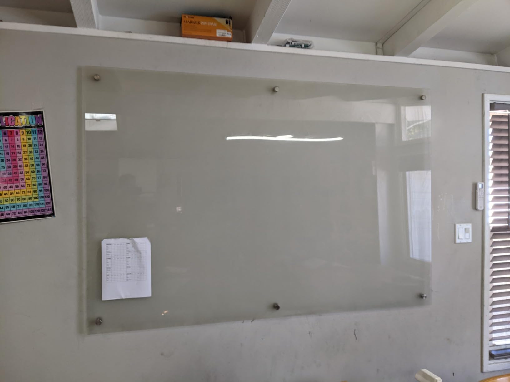 Quartet Whiteboard, Glass Dry Erase Board, Non-Magnetic, 6' x 4', Infinity Frameless Mounting, Frosted Surface, Accessory Tray and 1 Dry Erase Marker (G7248F) customer photo 1