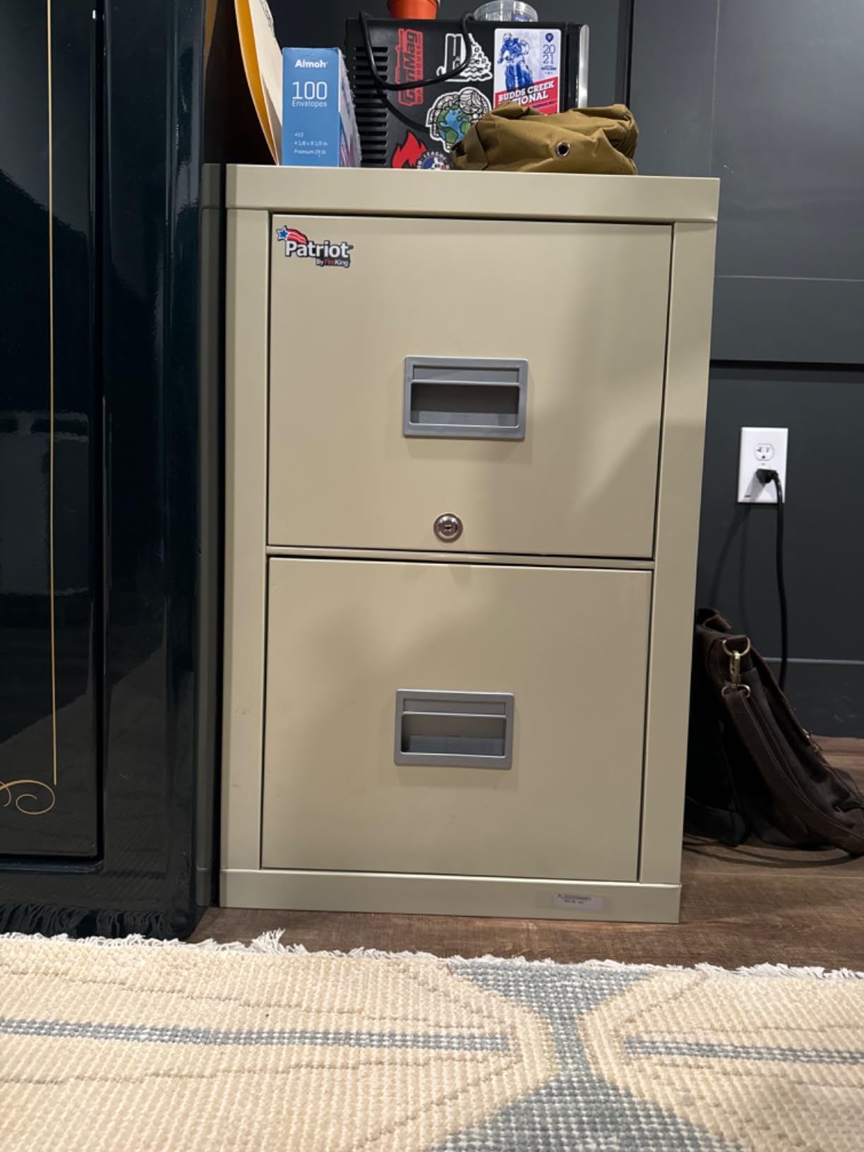 FireKing Patriot Vertical 2 Drawer Fire Rated File Cabinet, Black, 1 Hour Fire Rated Filing Cabinet, UL Class 350, Water Resistant, Key Lock, Made in USA customer photo 1
