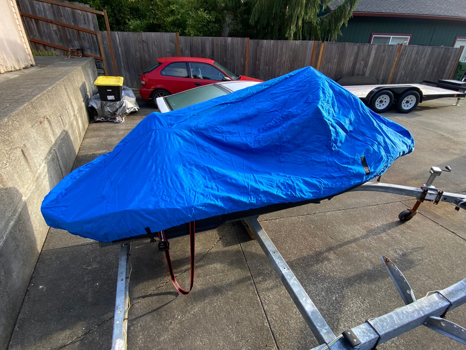 Budge Waterproof Trailerable Jet Ski Cover, Fits 121-135 in PWCs | Waterproof, UV-resistant PWC cover protects against sun, rain, dust & sap; Trailerable; Fits 121-135