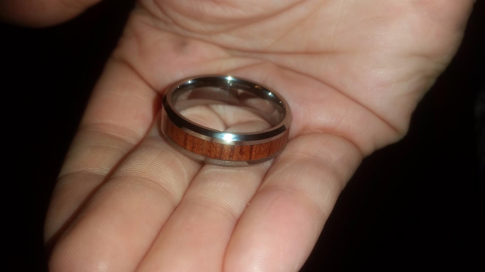 King Will Nature Koa Wood Inlay Tungsten Carbide Wedding Ring for Men customer photo 2