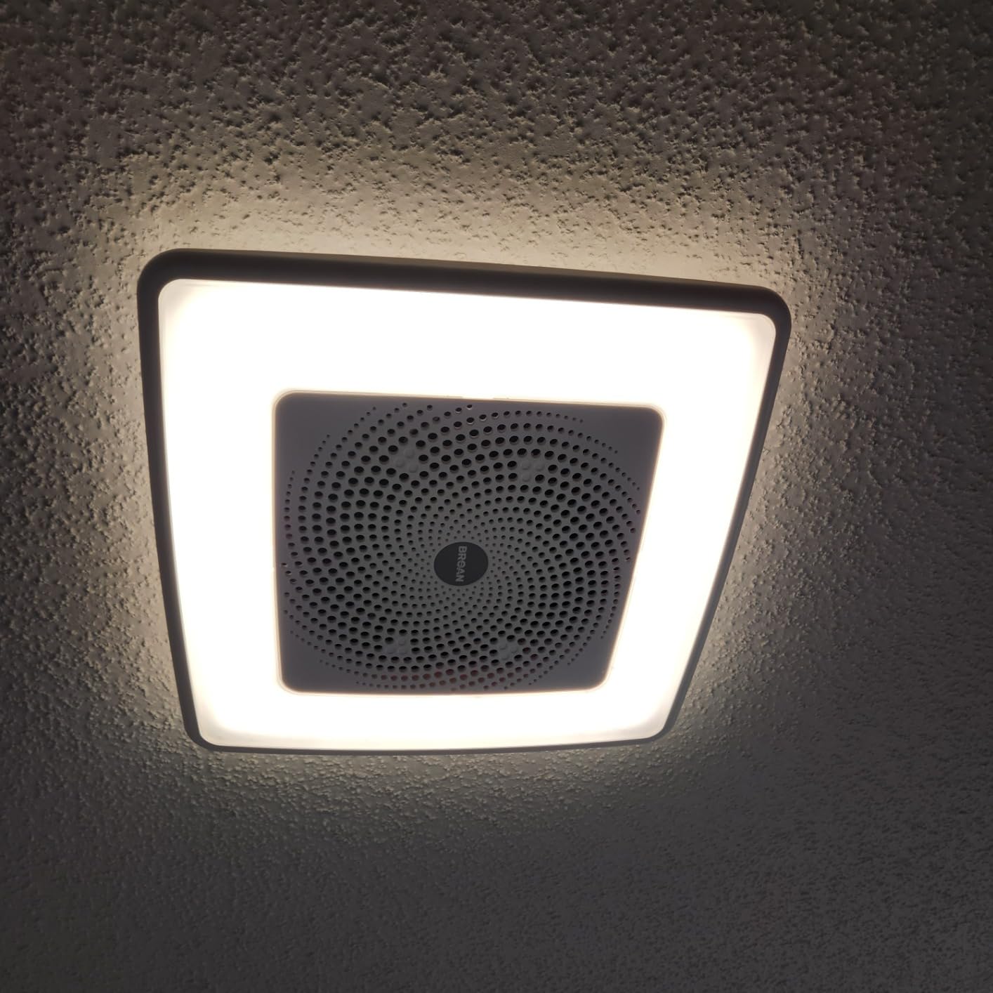 Broan-NuTone ChromaComfort Bathroom Exhaust Fan with Bluetooth Speaker, Powerful 110CFM/1.5 Sones, 24-color LED Light, SPK110RGBL, Wall Switch customer photo 1