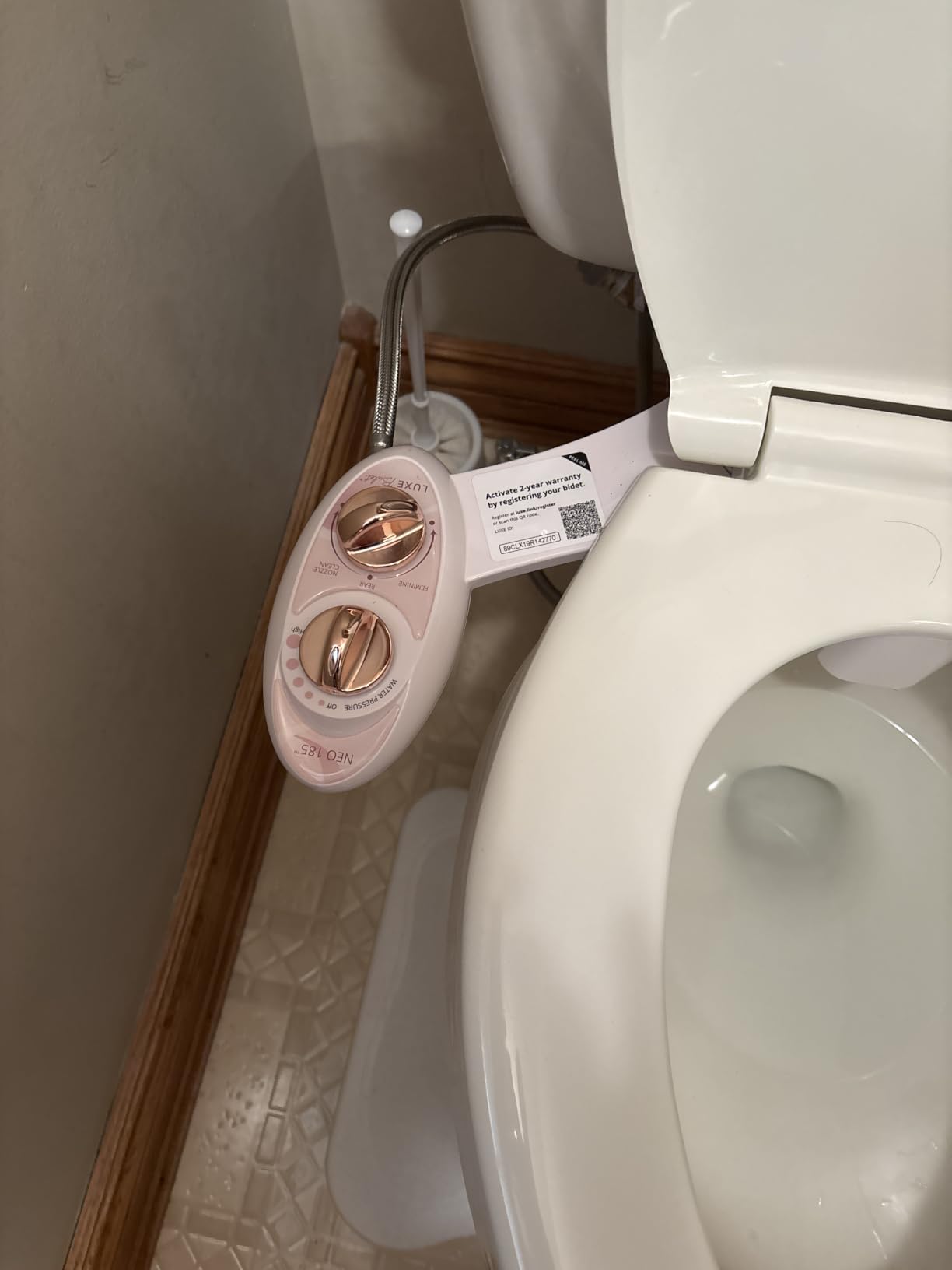 LUXE Bidet NEO 185 - Bidet Attachment for Toilet Seat, White | Non-Electric, Dual Nozzle, Self-Cleaning, Adjustable Water Pressure, Rear & Feminine Wash customer photo 2