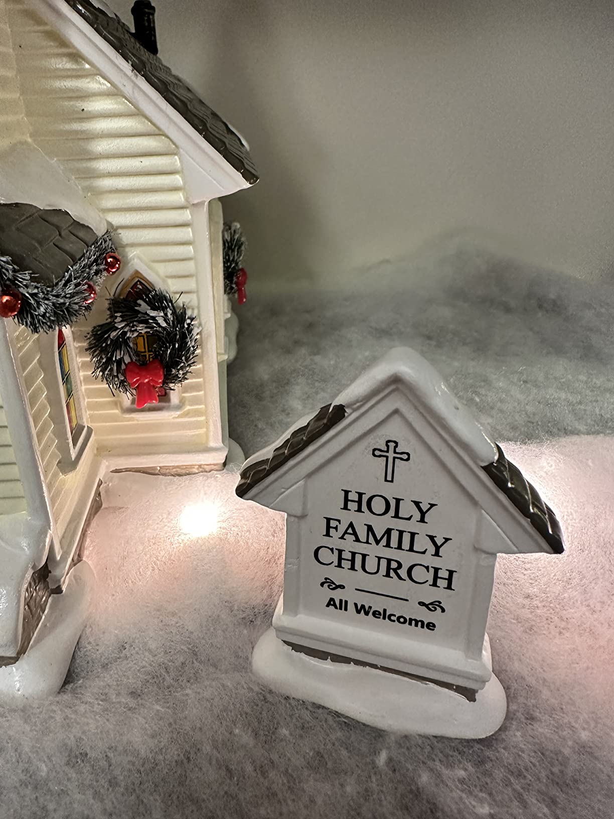 Department 56 Original Snow Village Holy Family Church Lit Building and Figurine Set, 10.63 Inch, Multicolor customer photo 2