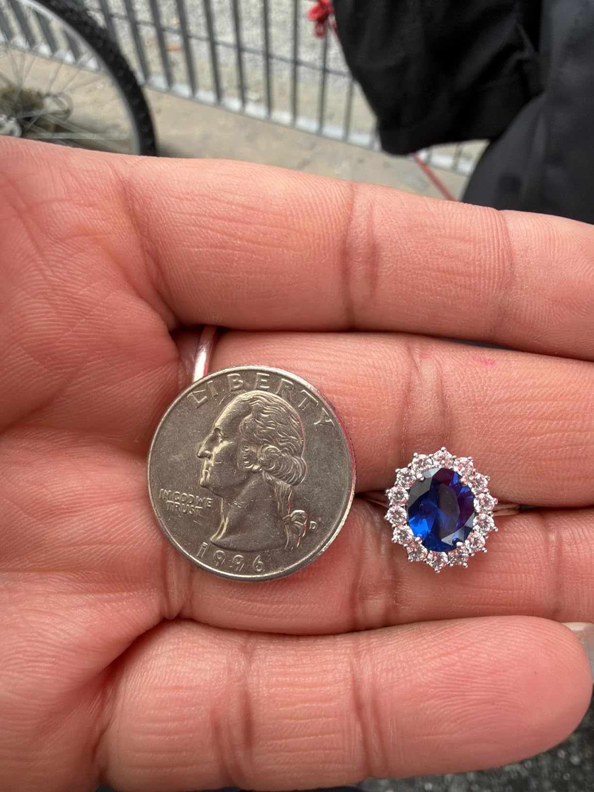 Princess Diana Kate Middleton Class Gemstone Birthstone Sapphire Halo Engagement Rings for Women, Anniversary 14K White Yellow Rose Gold Plated 925 Sterling Silver Promise Rings for Her customer photo 2