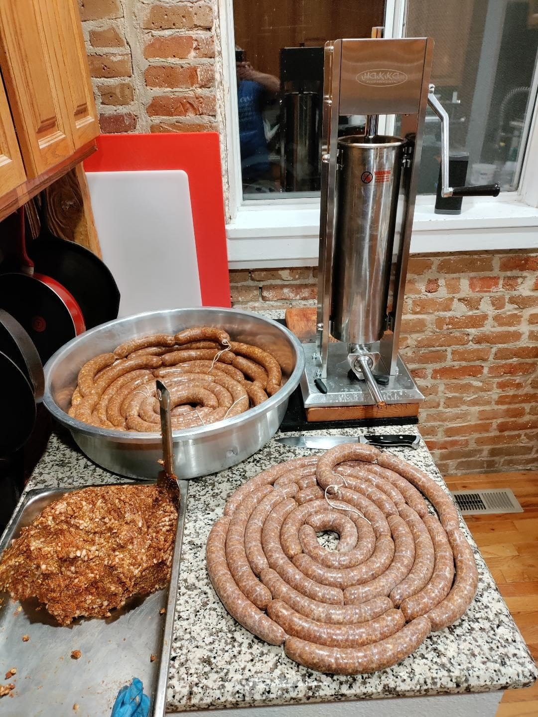 Hakka 15 Lb/7 L Sausage Stuffer 2 Speed Stainless Steel Vertical Sausage Maker customer photo 2