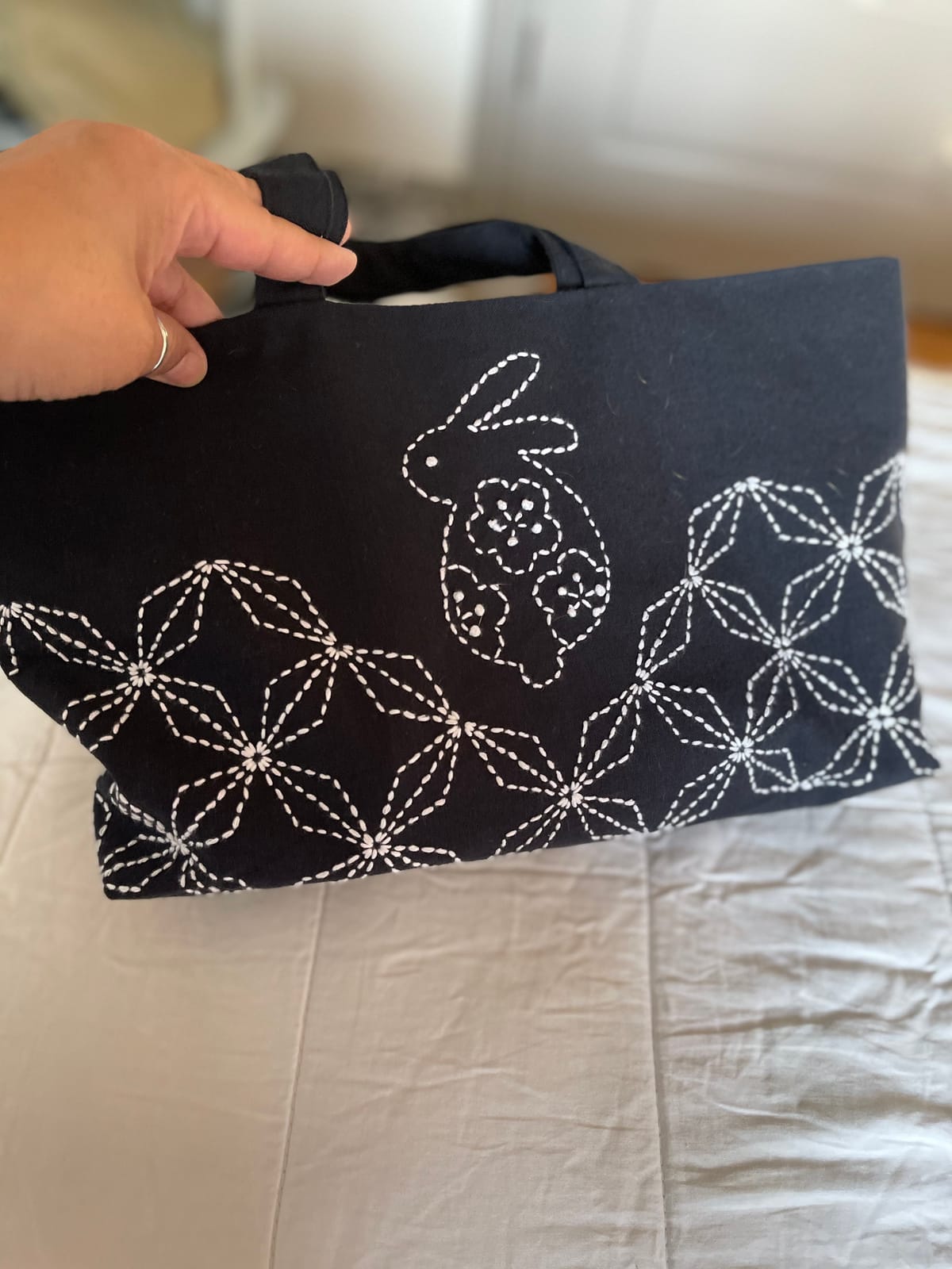 Olympus Thread SK310 Sashiko Kit, Mini Tote Bag, Rabbit and Hanabishi customer photo 2
