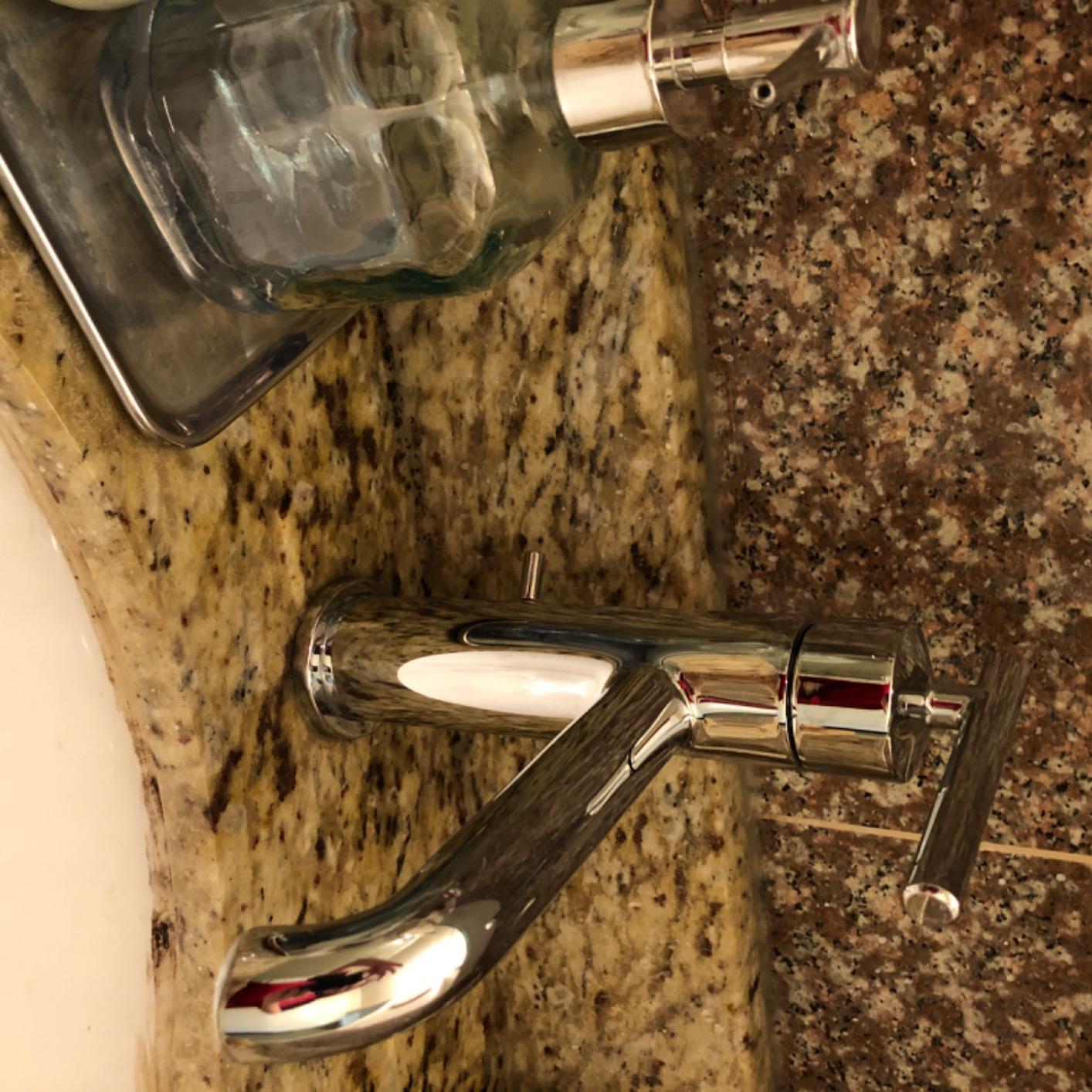 Moen Gibson One-Handle Single Hole Modern Bathroom Sink Faucet with Optional Deckplate, Chrome, 6145 customer photo 1